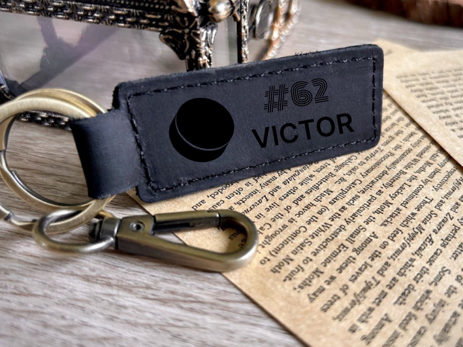 Hockey Leather Keychain