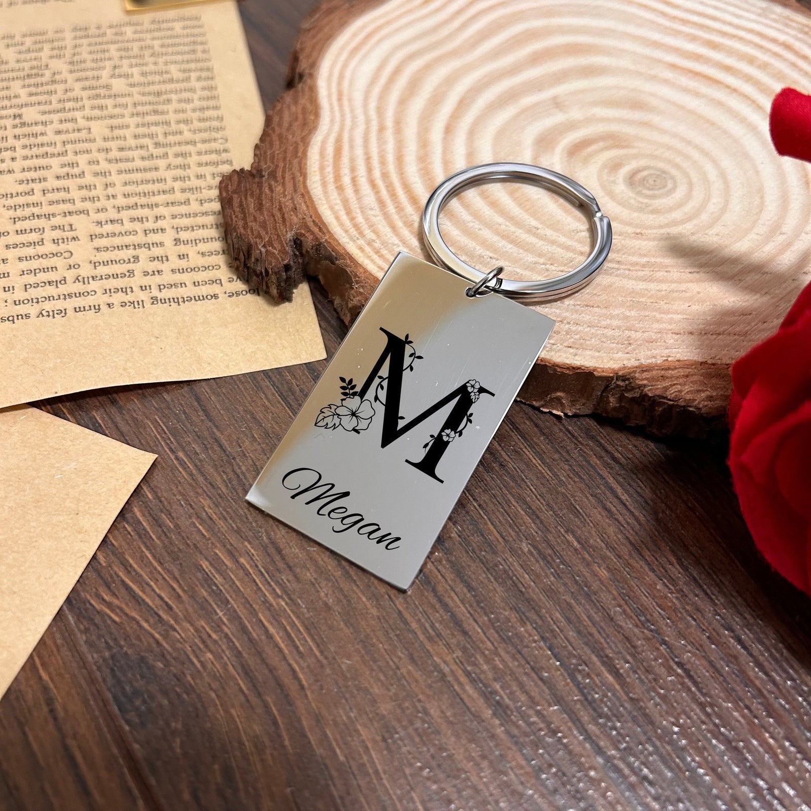 Flower Keychain Stainless Steel