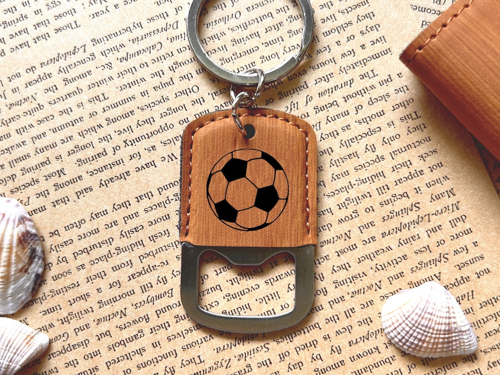 Soccer Leather Bottle Opener