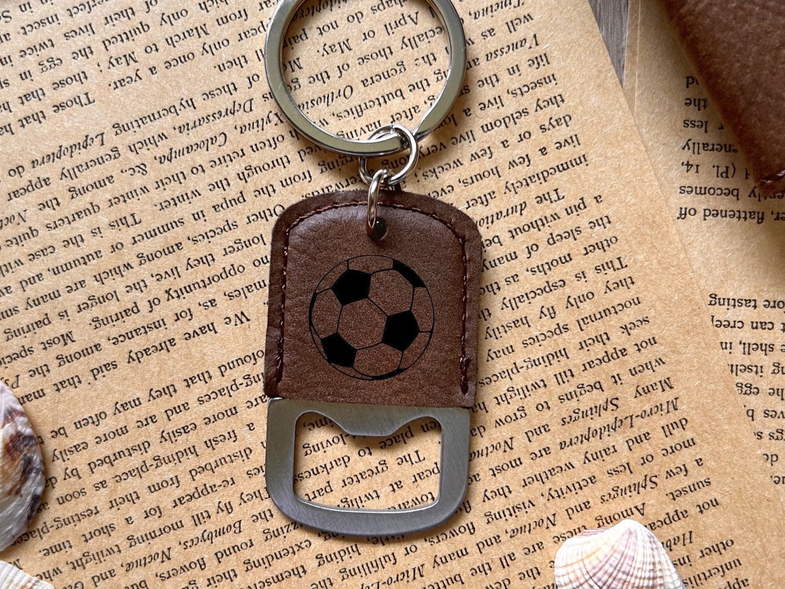 Soccer Leather Bottle Opener