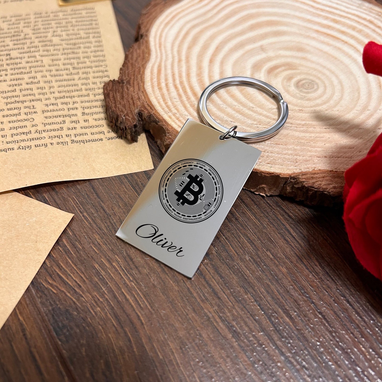 Bitcoin Keychain Stainless Steel