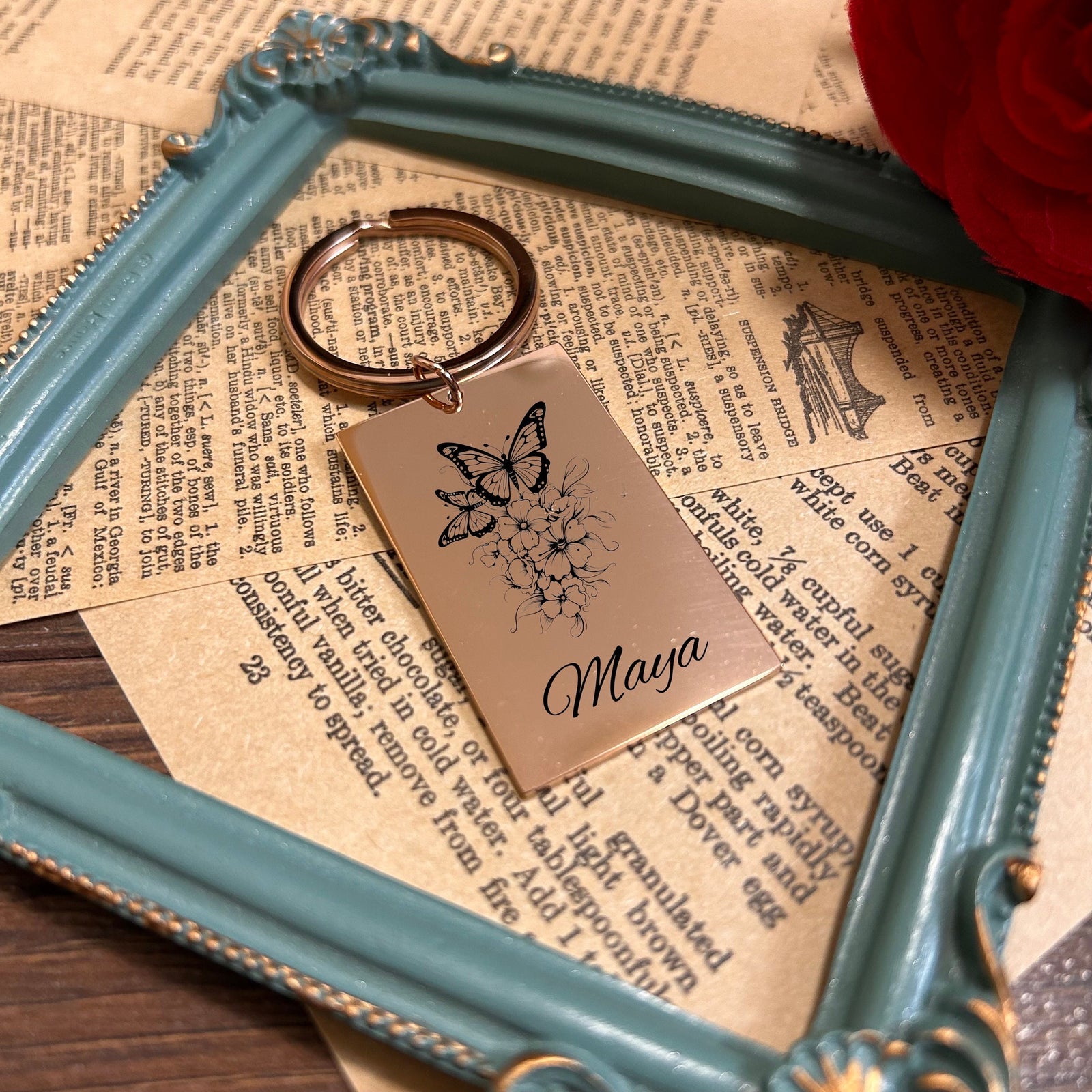 Butterfly Keychain Stainless Steel