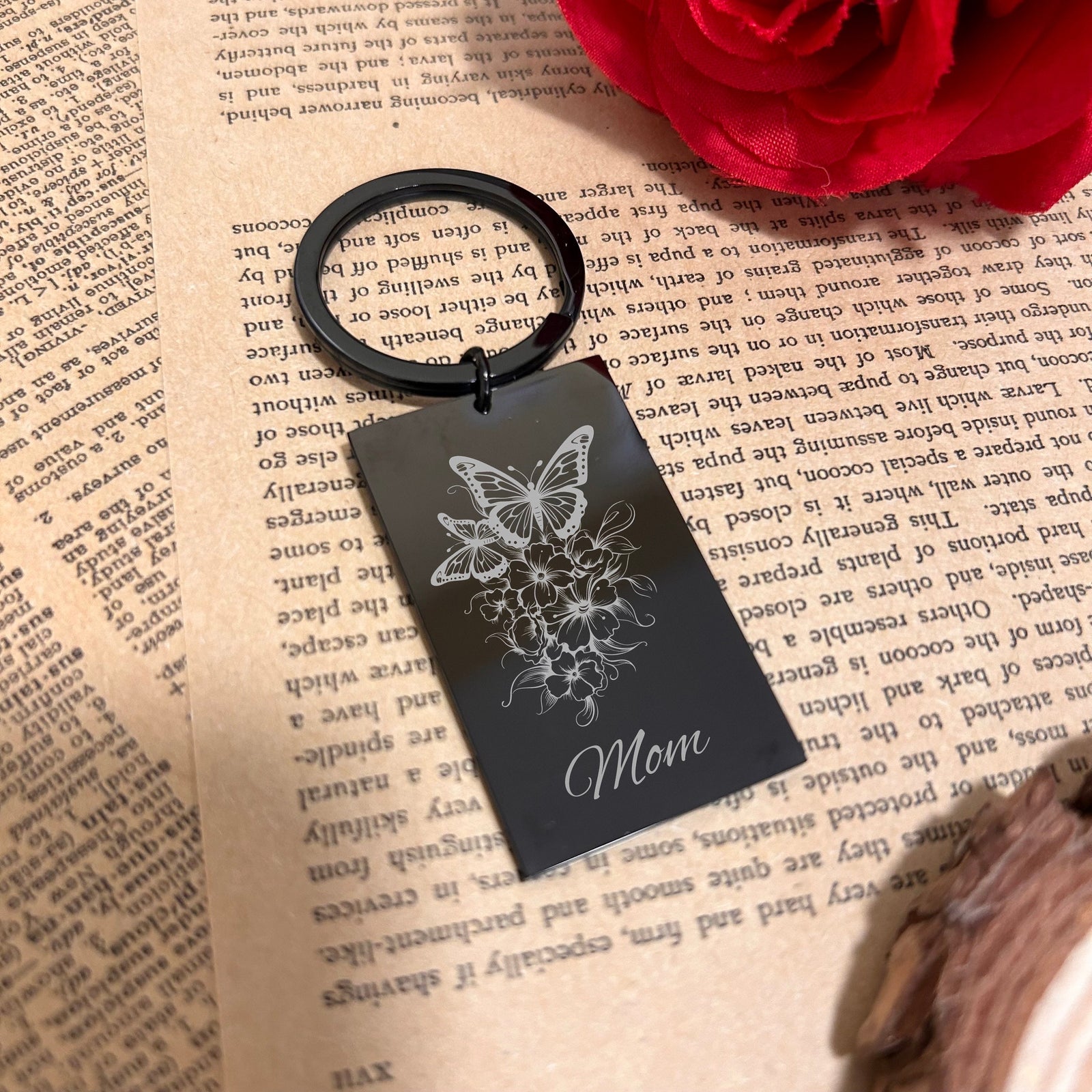 Butterfly Keychain Stainless Steel