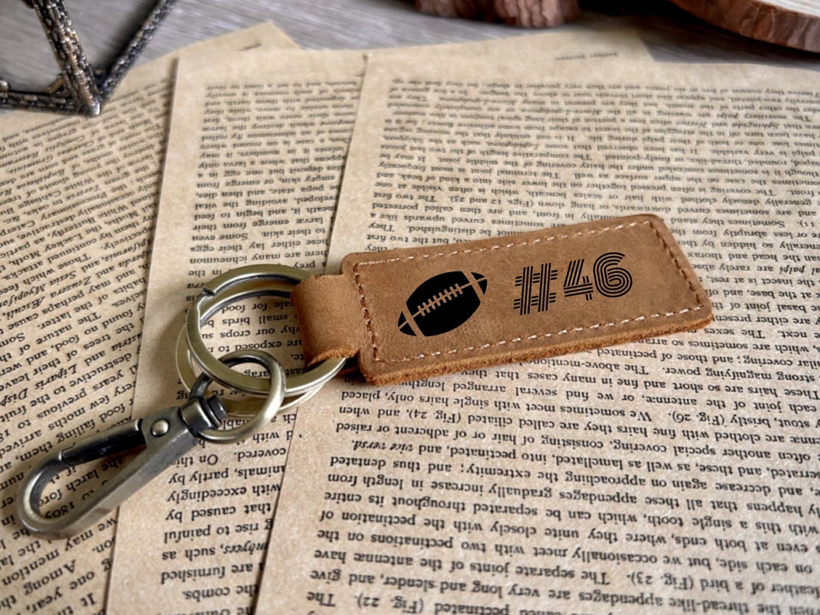 Football Leather Keychain