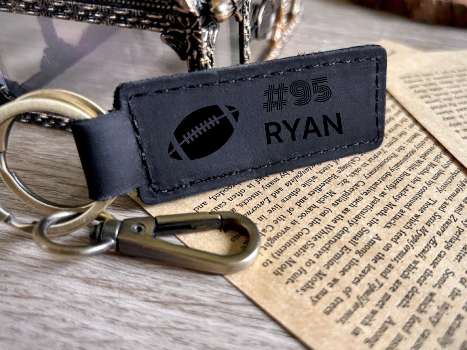 Football Leather Keychain