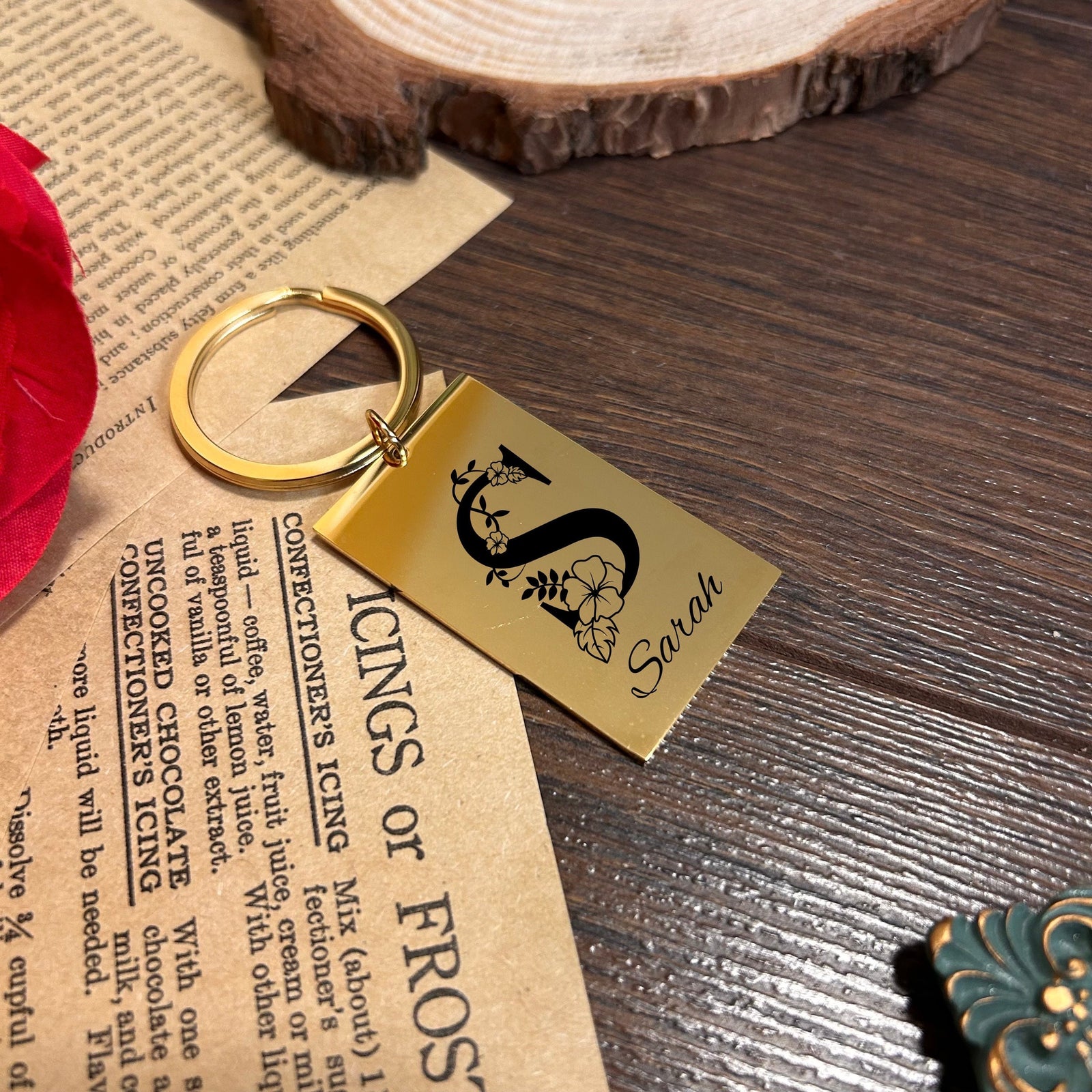 Flower Keychain Stainless Steel