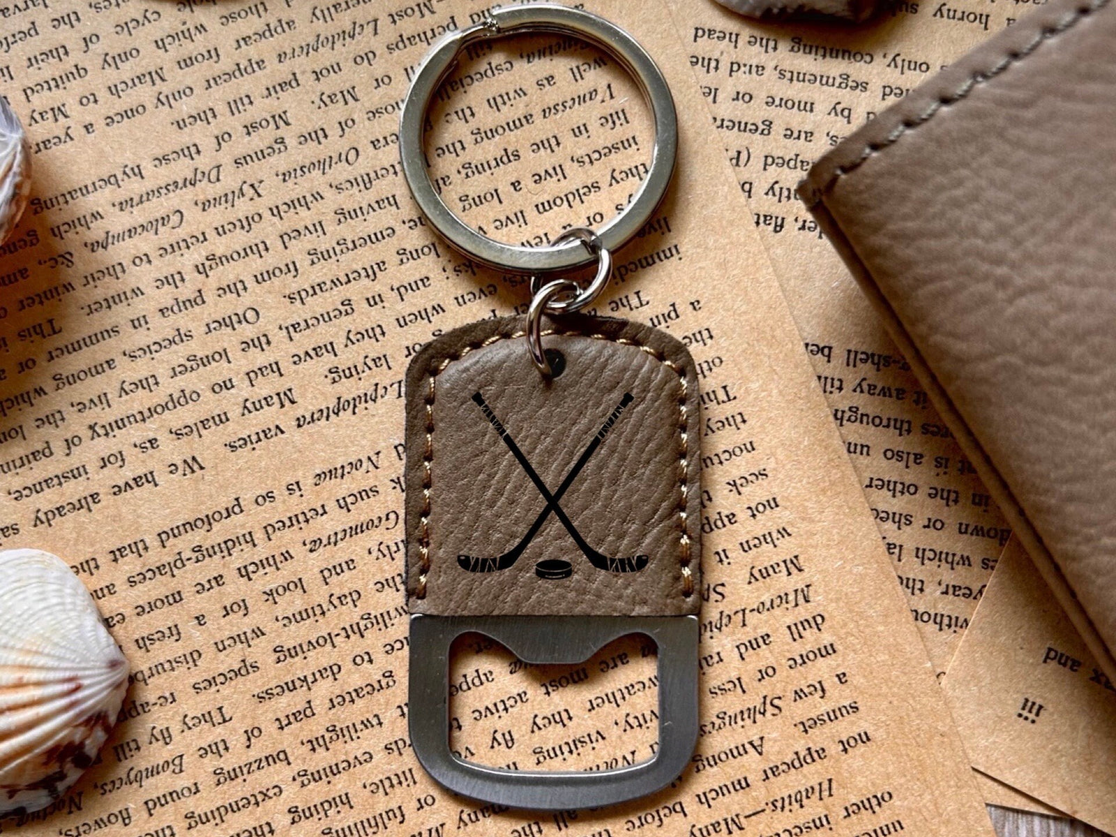 Hockey Leather Bottle Opener