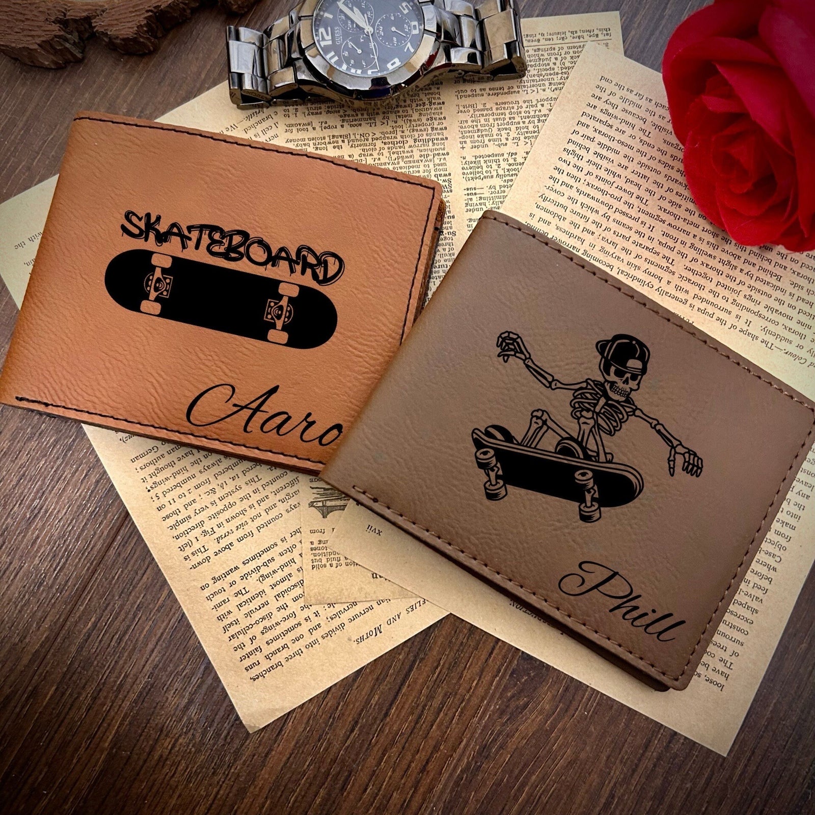 Skateboard Leather Wallet