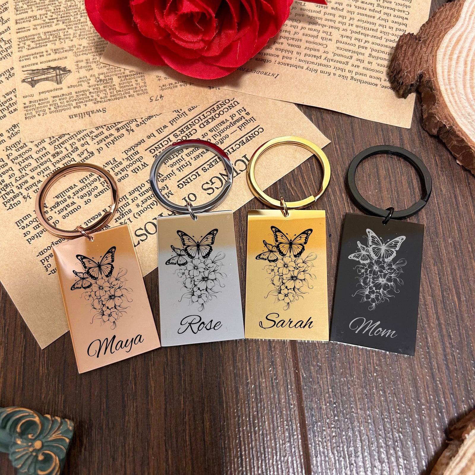 Butterfly Keychain Stainless Steel