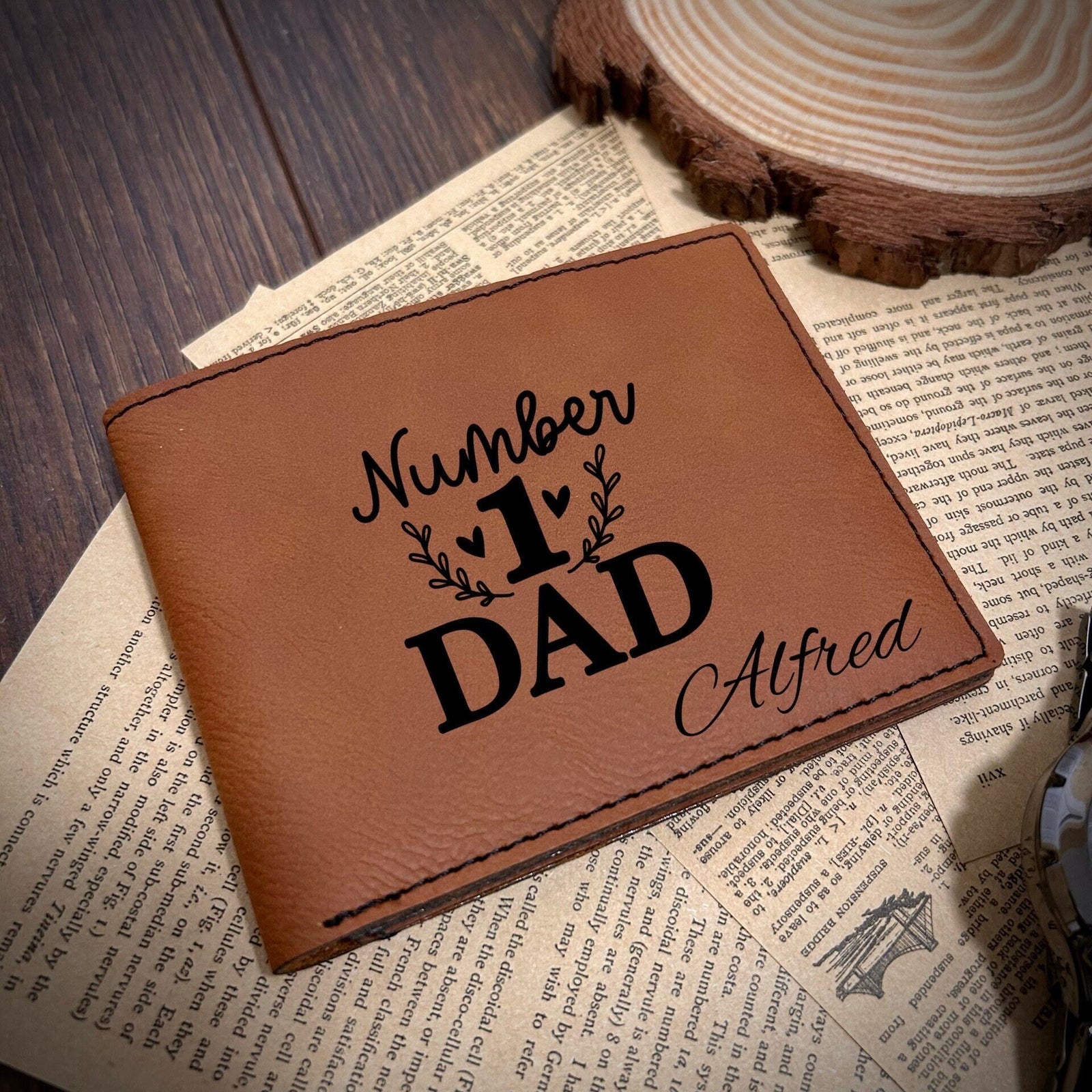 Dad Leather Wallet - Design #71