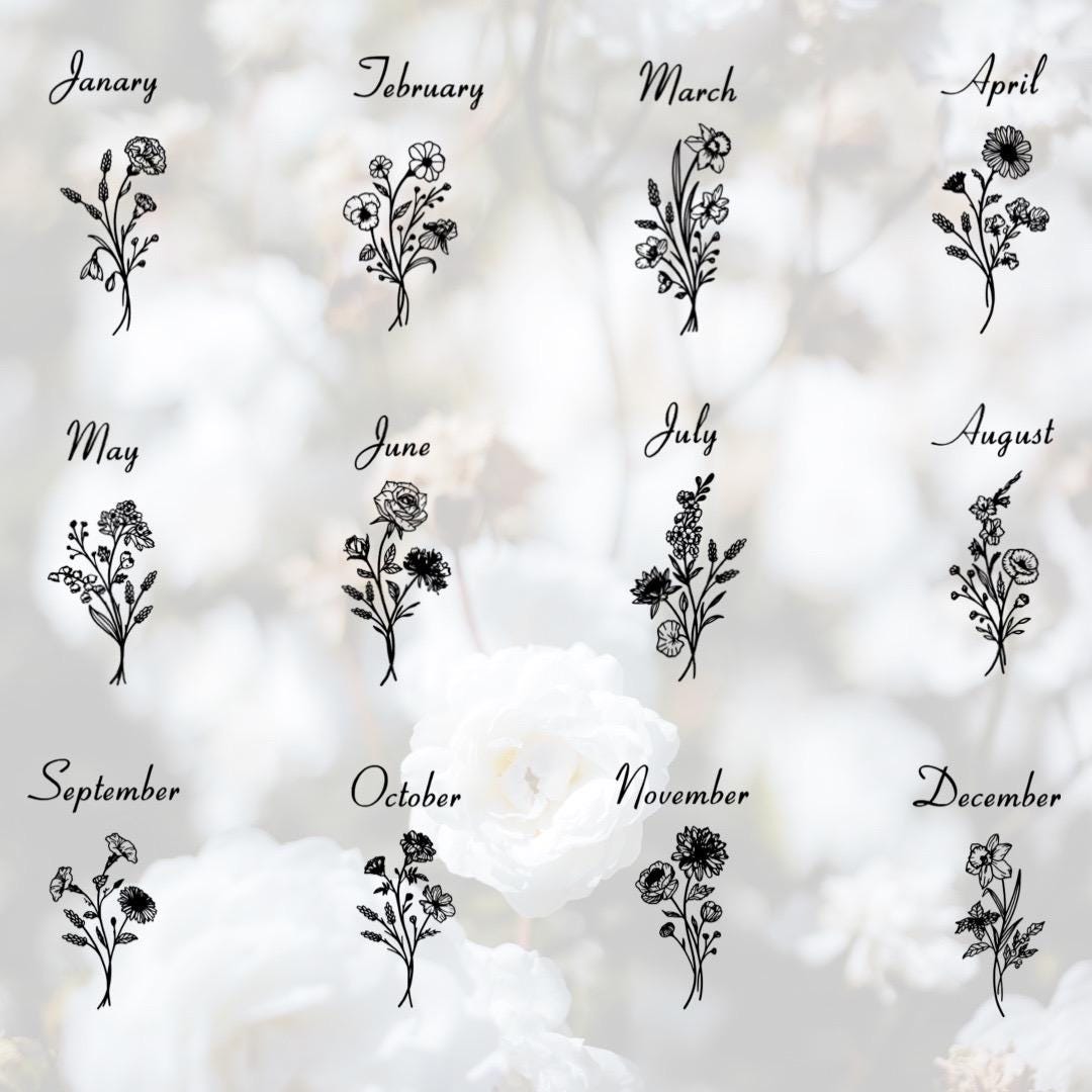 Birth Month Flower Passport Cover