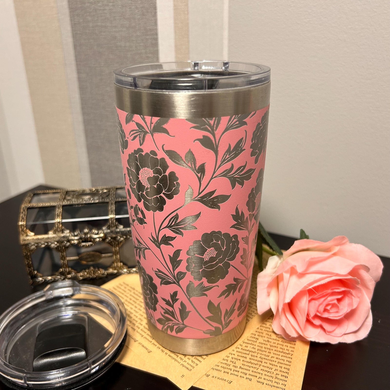 Floral 20oz Tumbler Fully Engraved