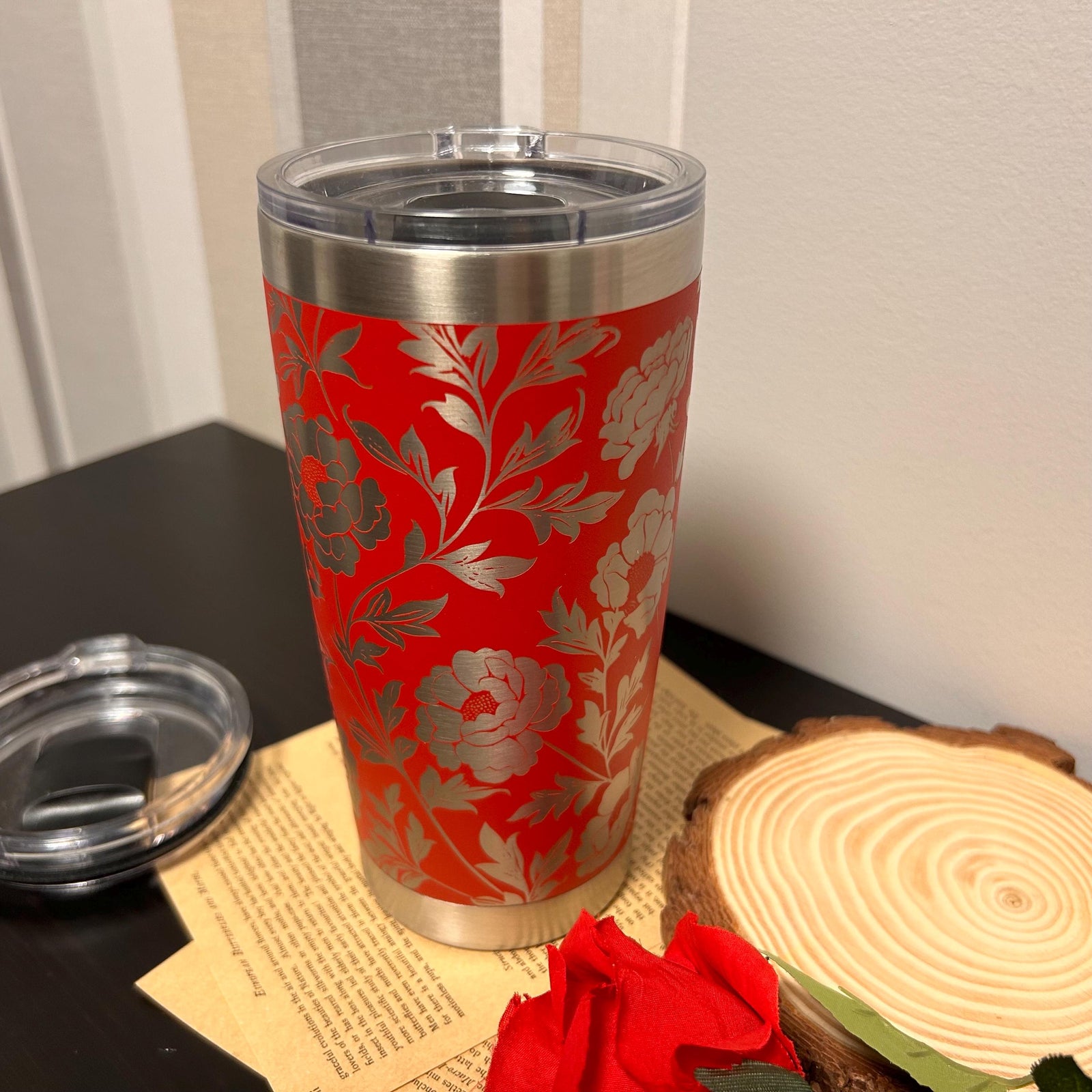 Floral 20oz Tumbler Fully Engraved