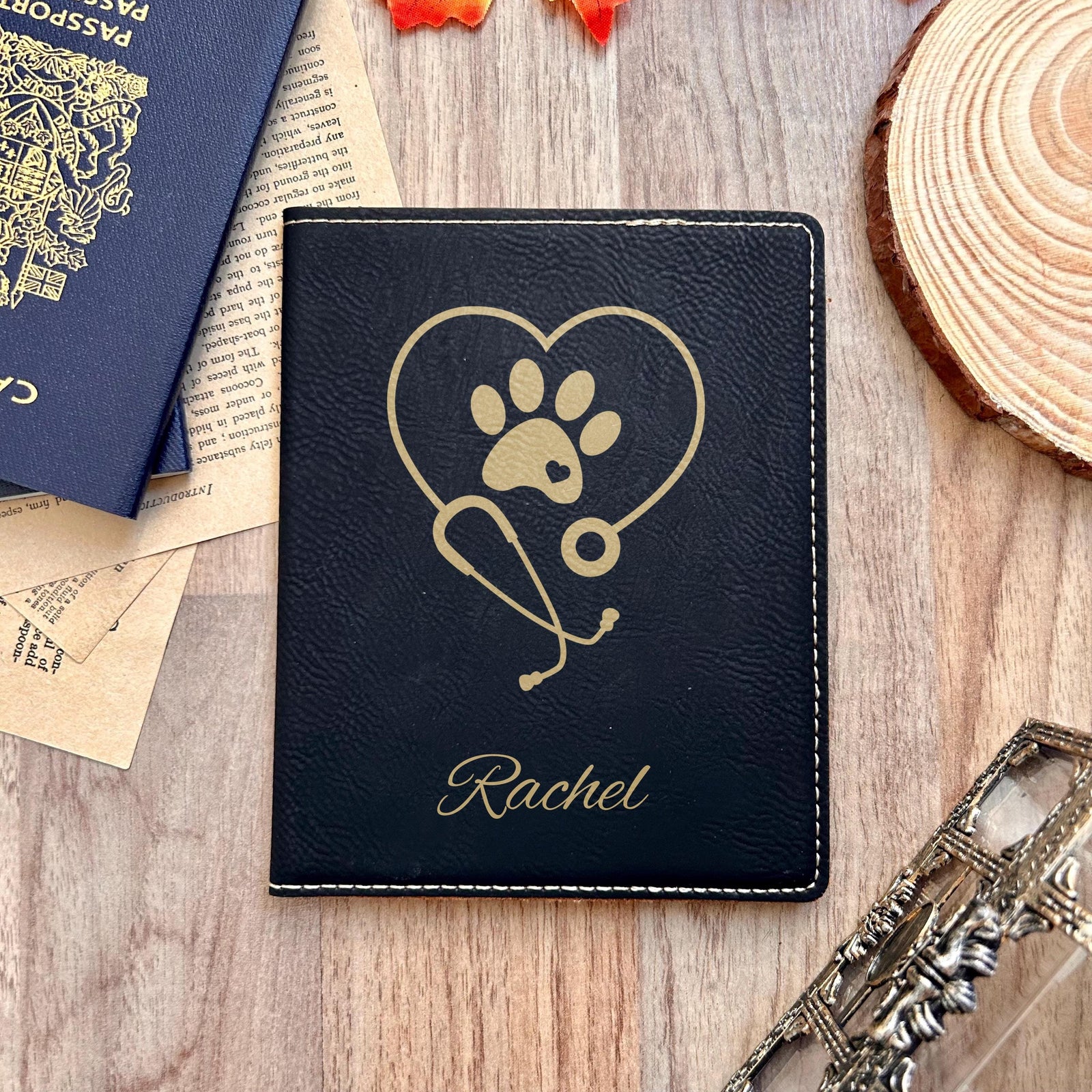 Gold Veterinary Passport Cover