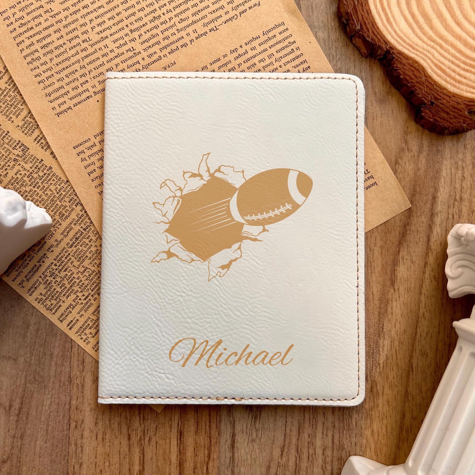 Gold Football Passport Cover