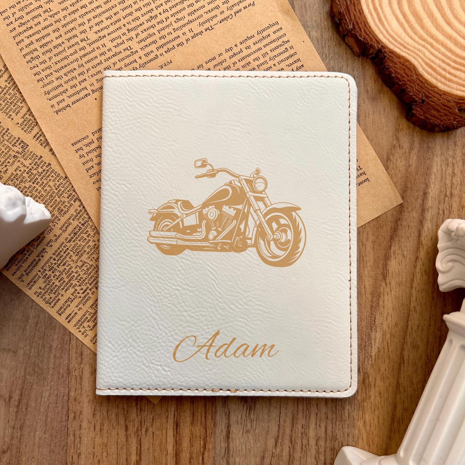 Gold Motorcycle Passport Cover