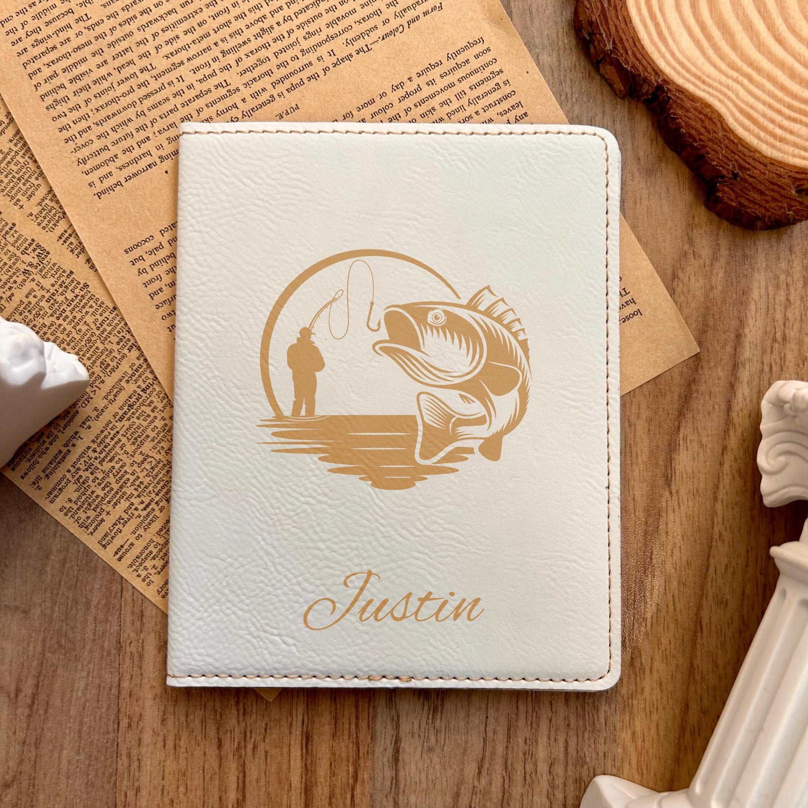 Gold Fishing Passport Cover
