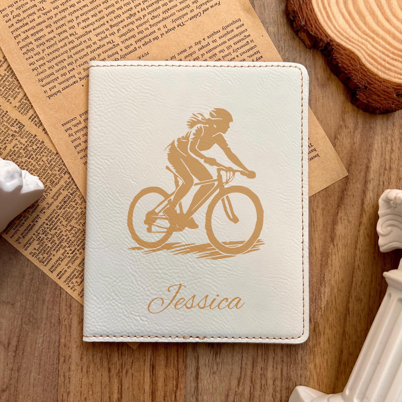 Gold Cyclist Passport Cover