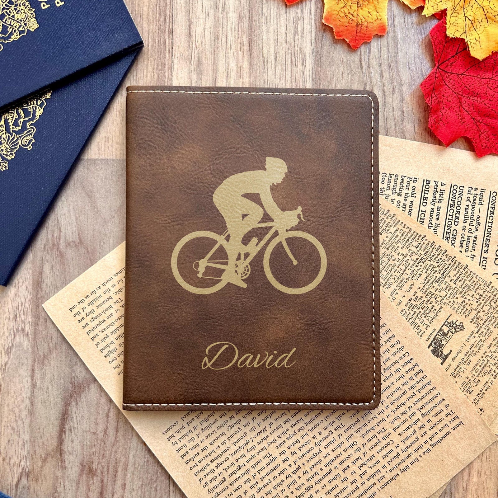 Gold Cyclist Passport Cover