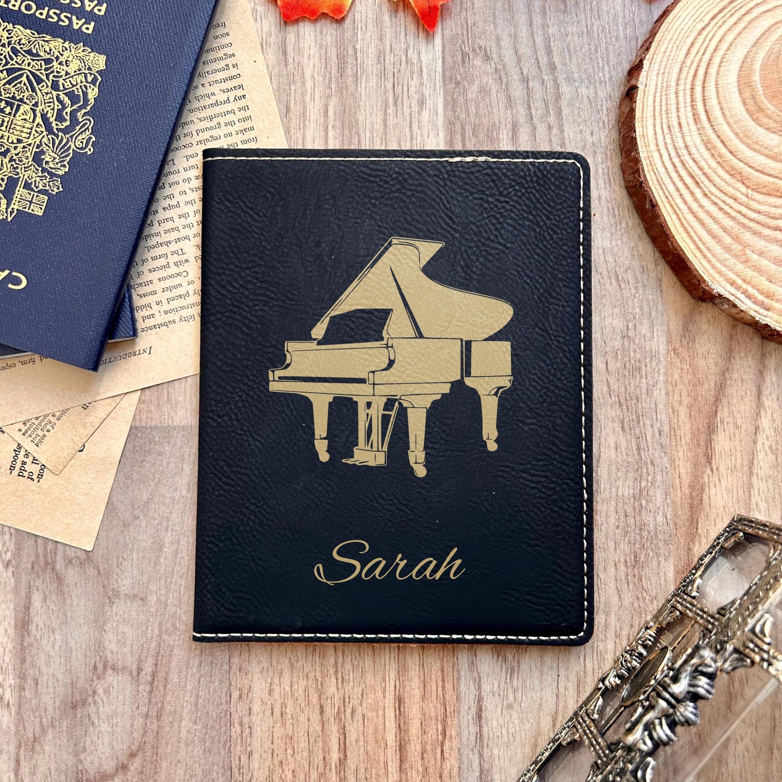 Gold Piano Passport Cover