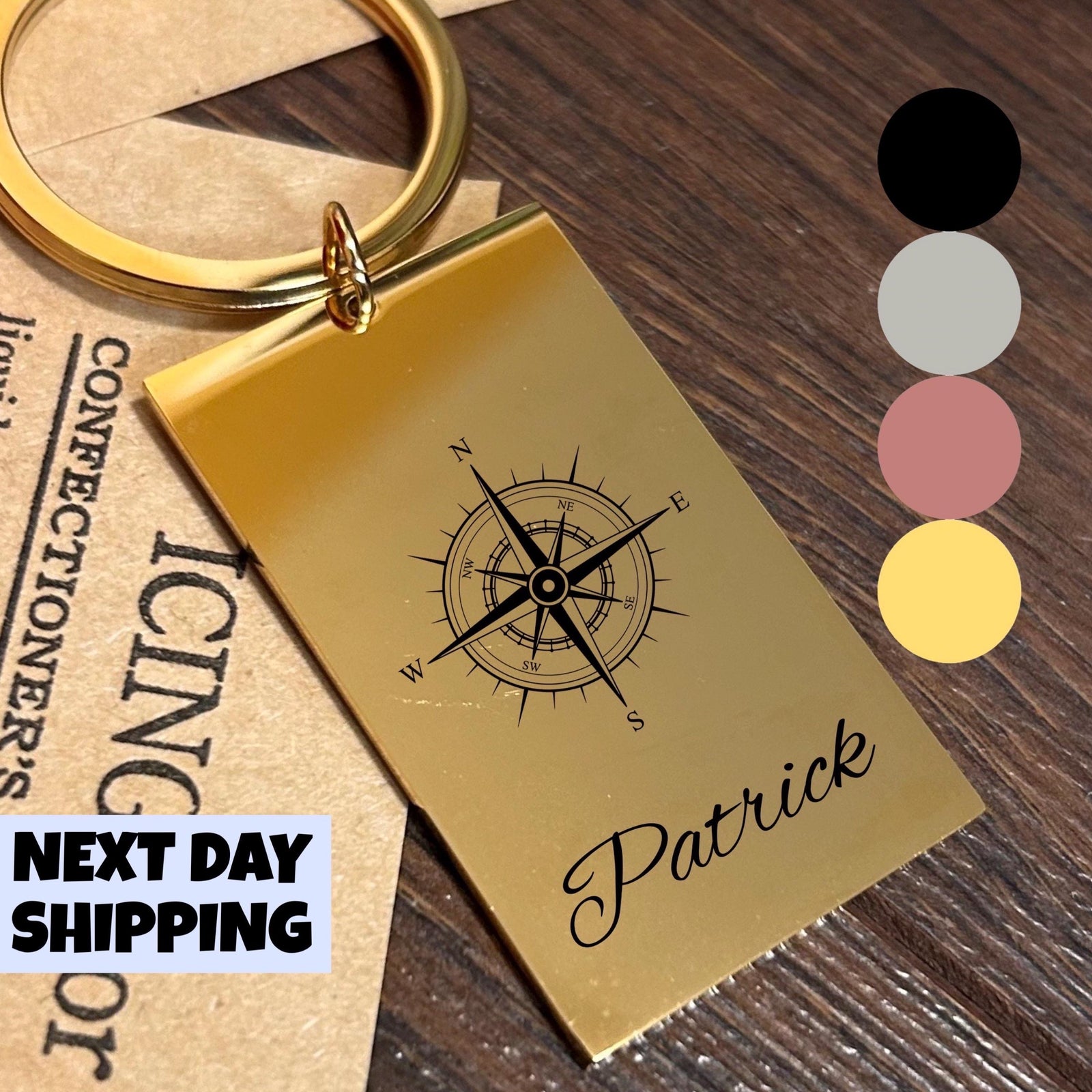 Compass Keychain Stainless Steel