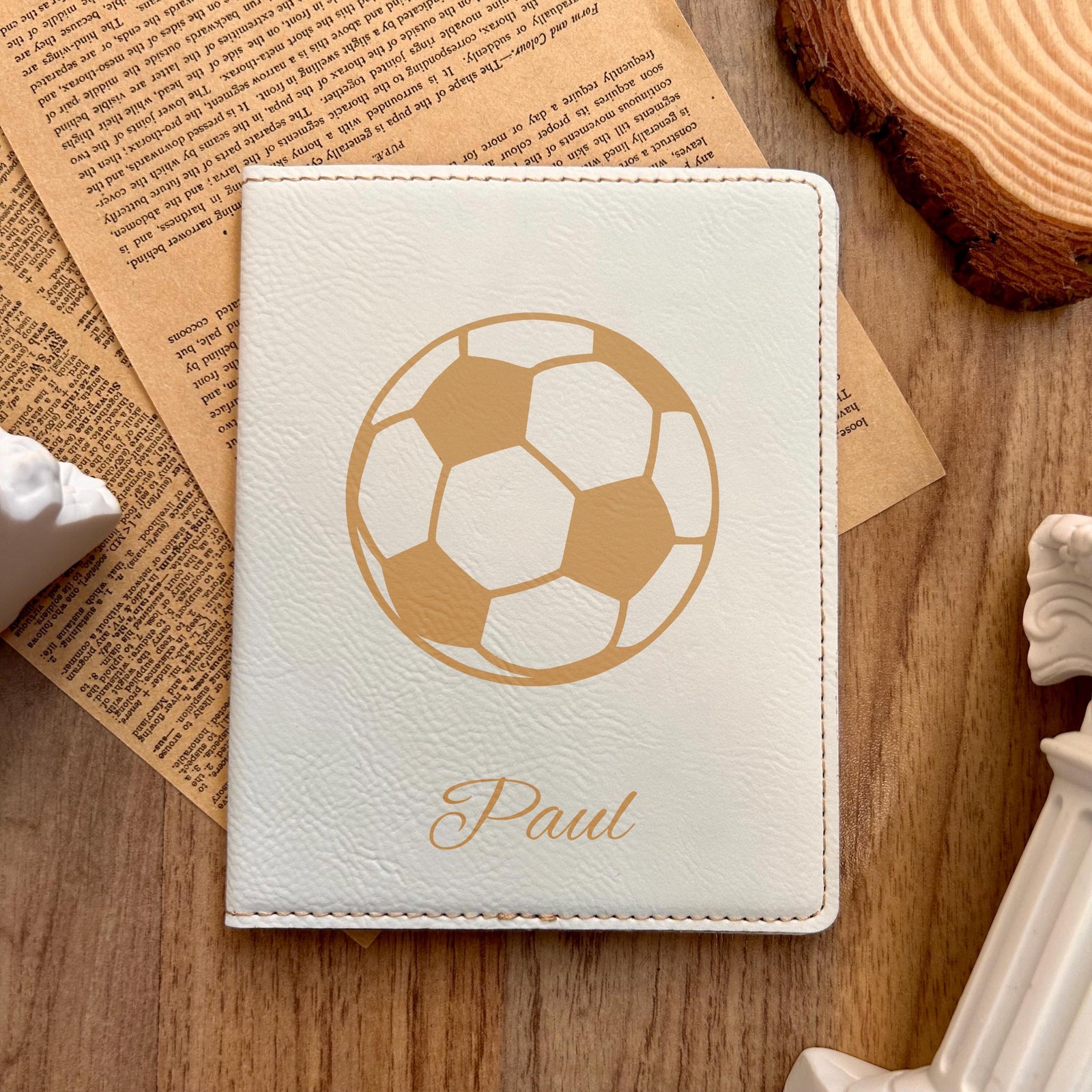 Gold Soccer Passport Cover