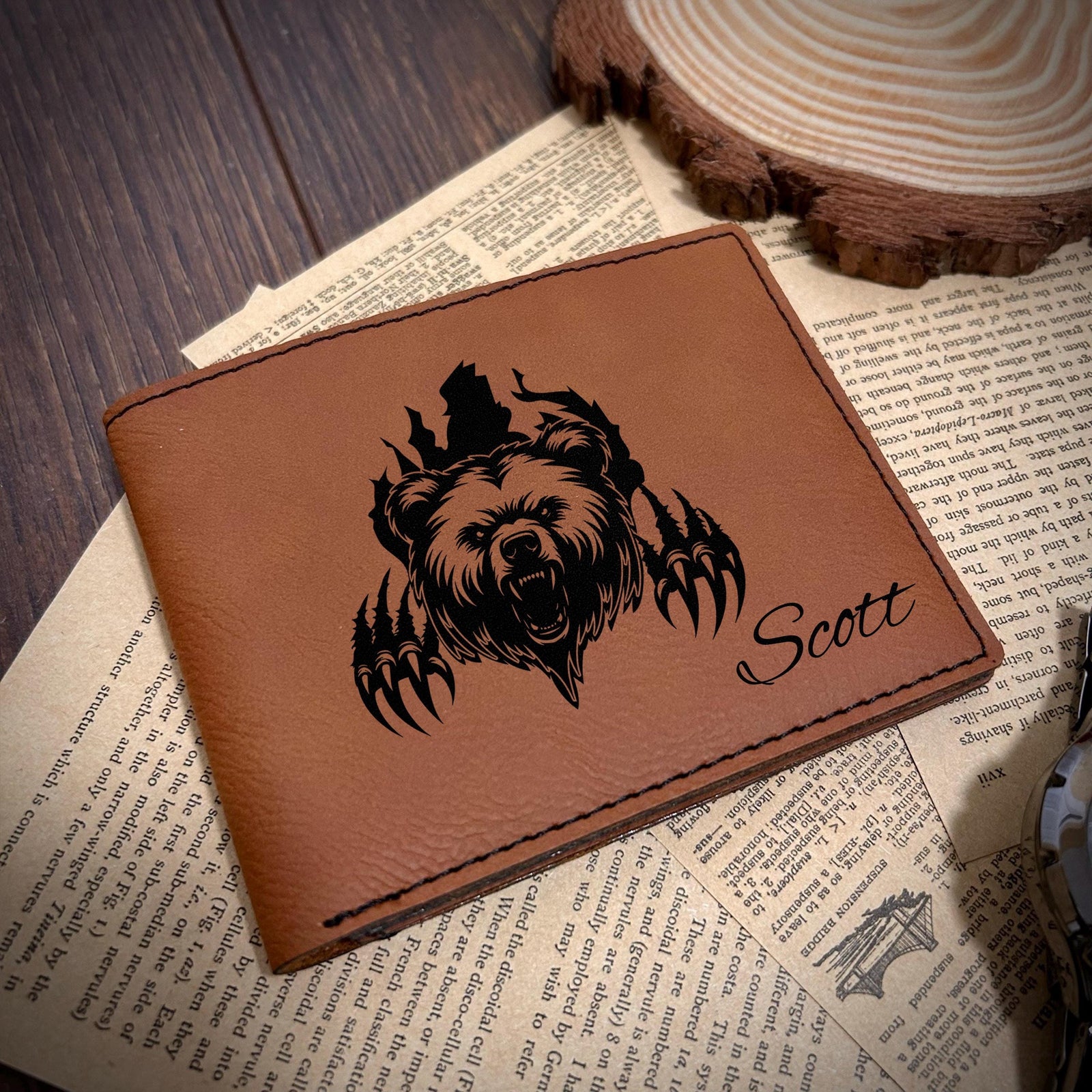 Bear Leather Wallet