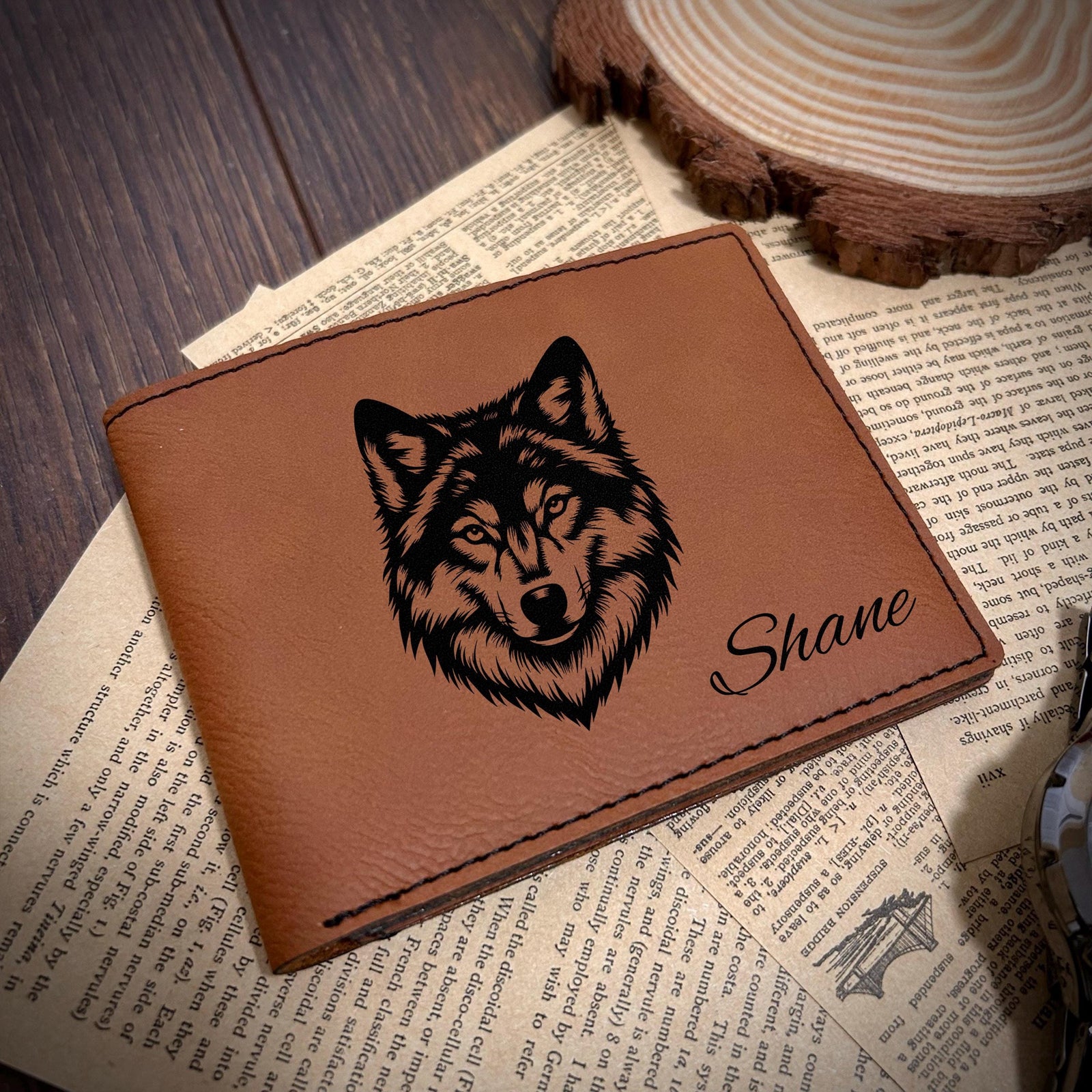 Wolf Leather Wallet