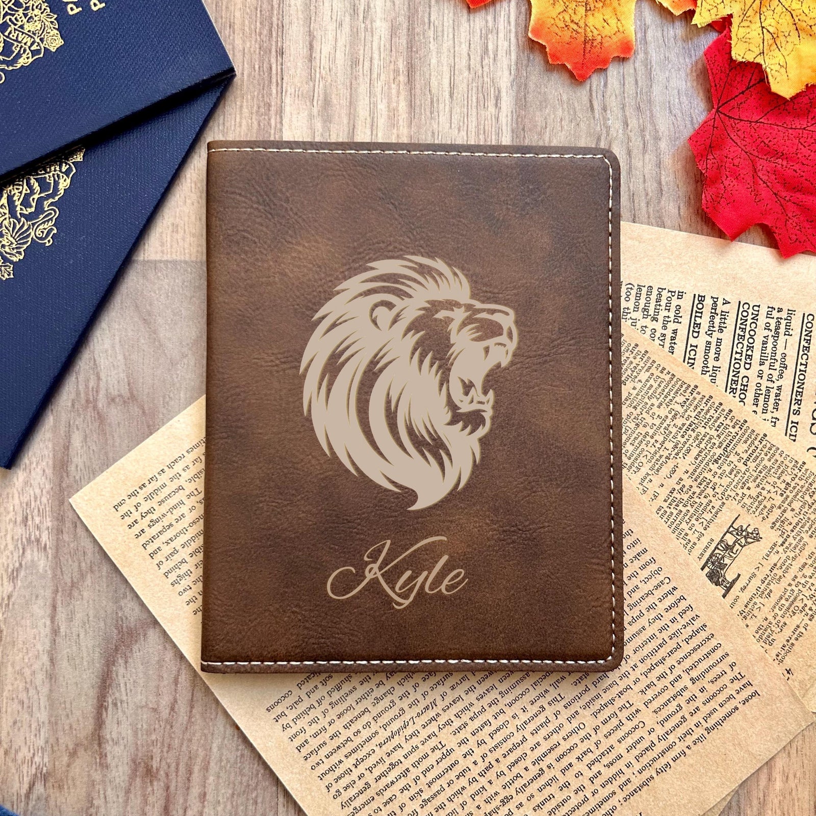 Gold Lion Passport Cover