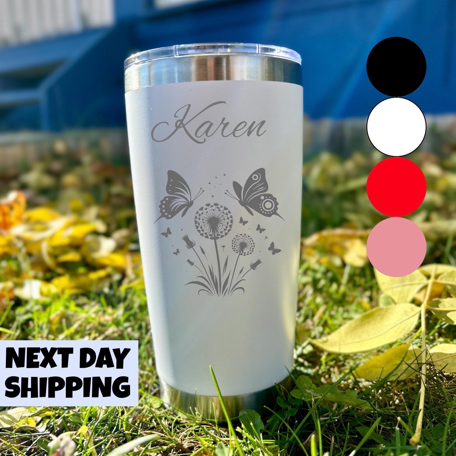 Butterfly 20oz Engraved Tumbler