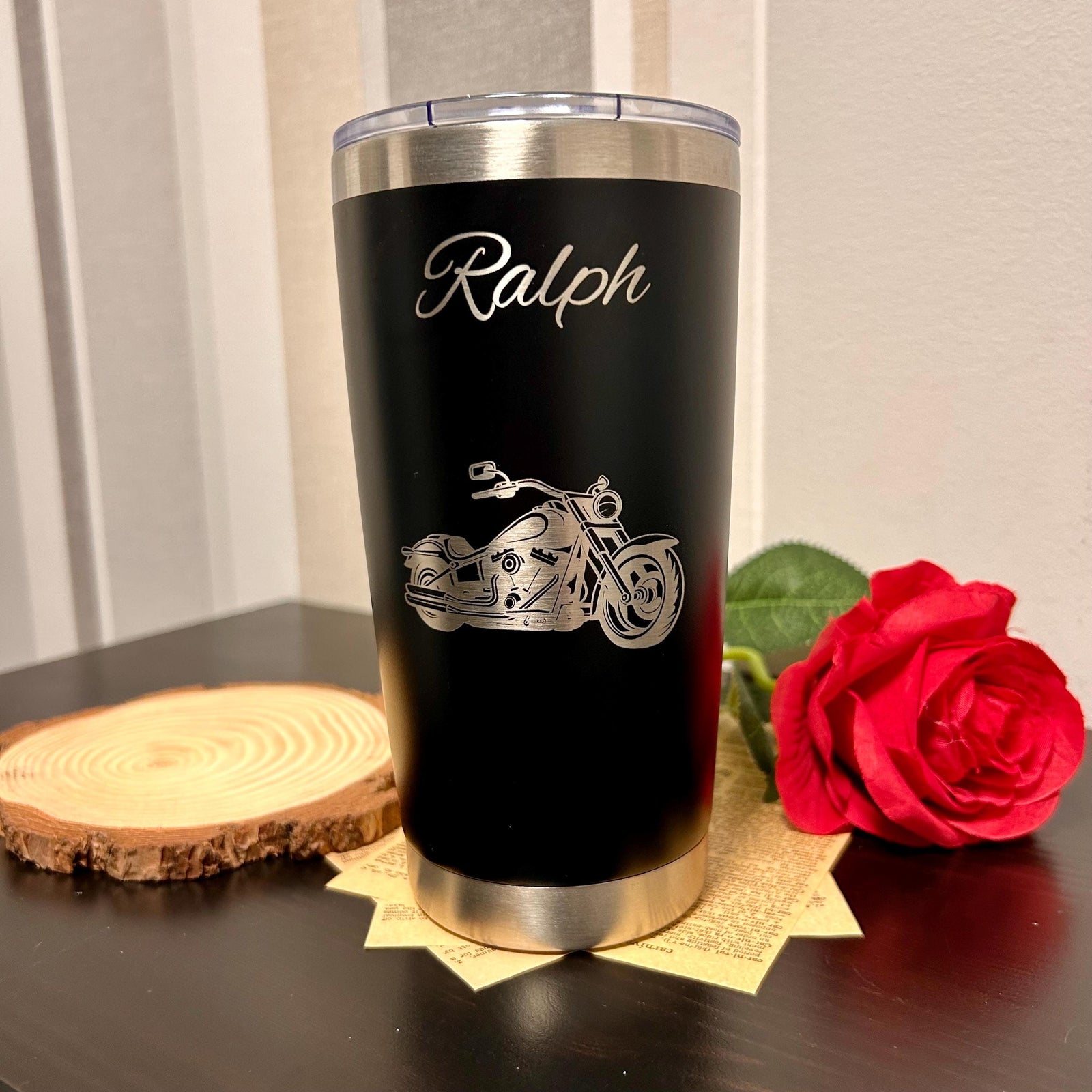 Motorcycle 20oz Engraved Tumbler