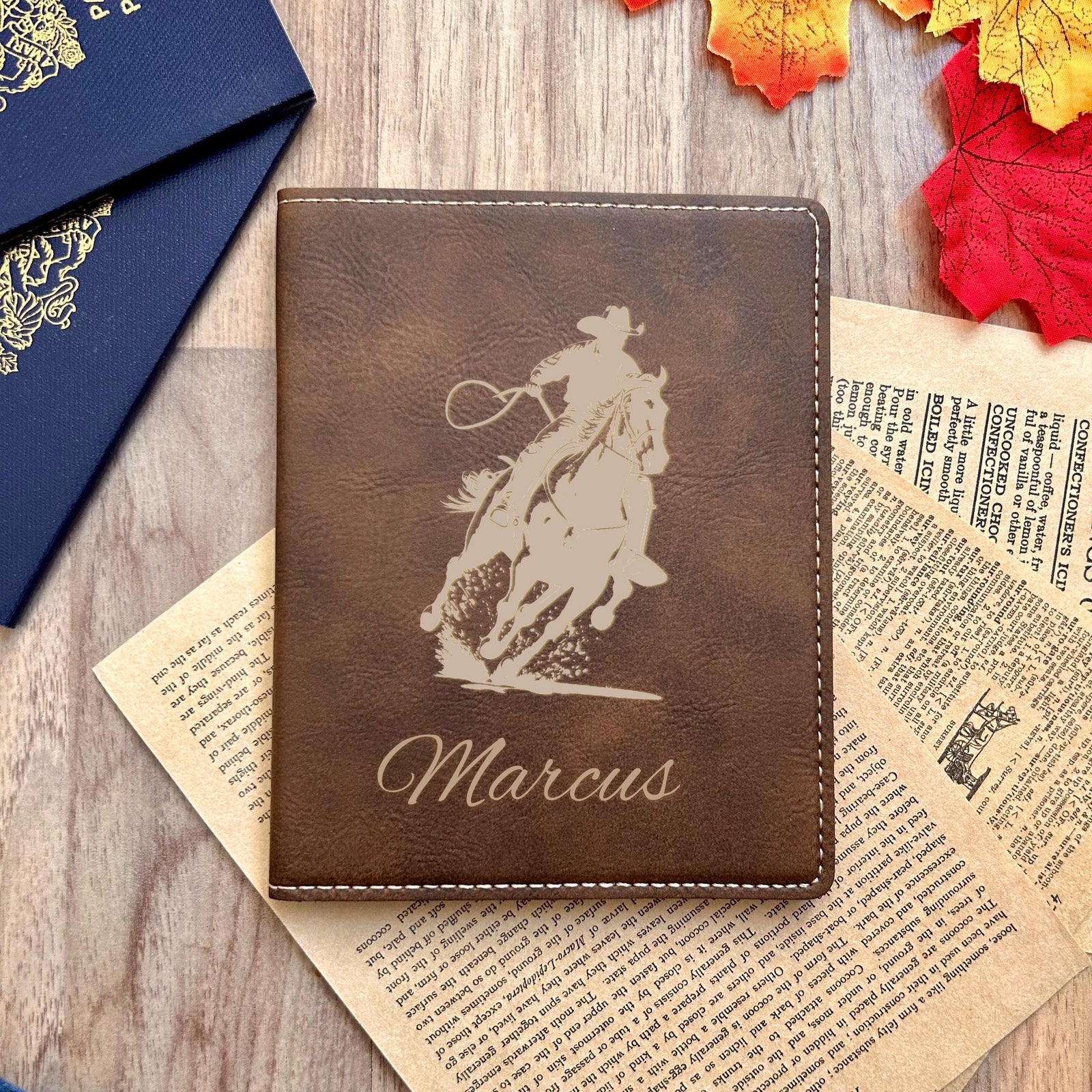 Gold Cowboy Passport Cover