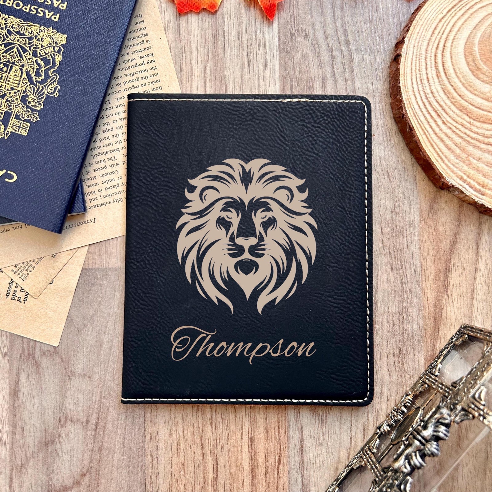 Gold Lion Passport Cover