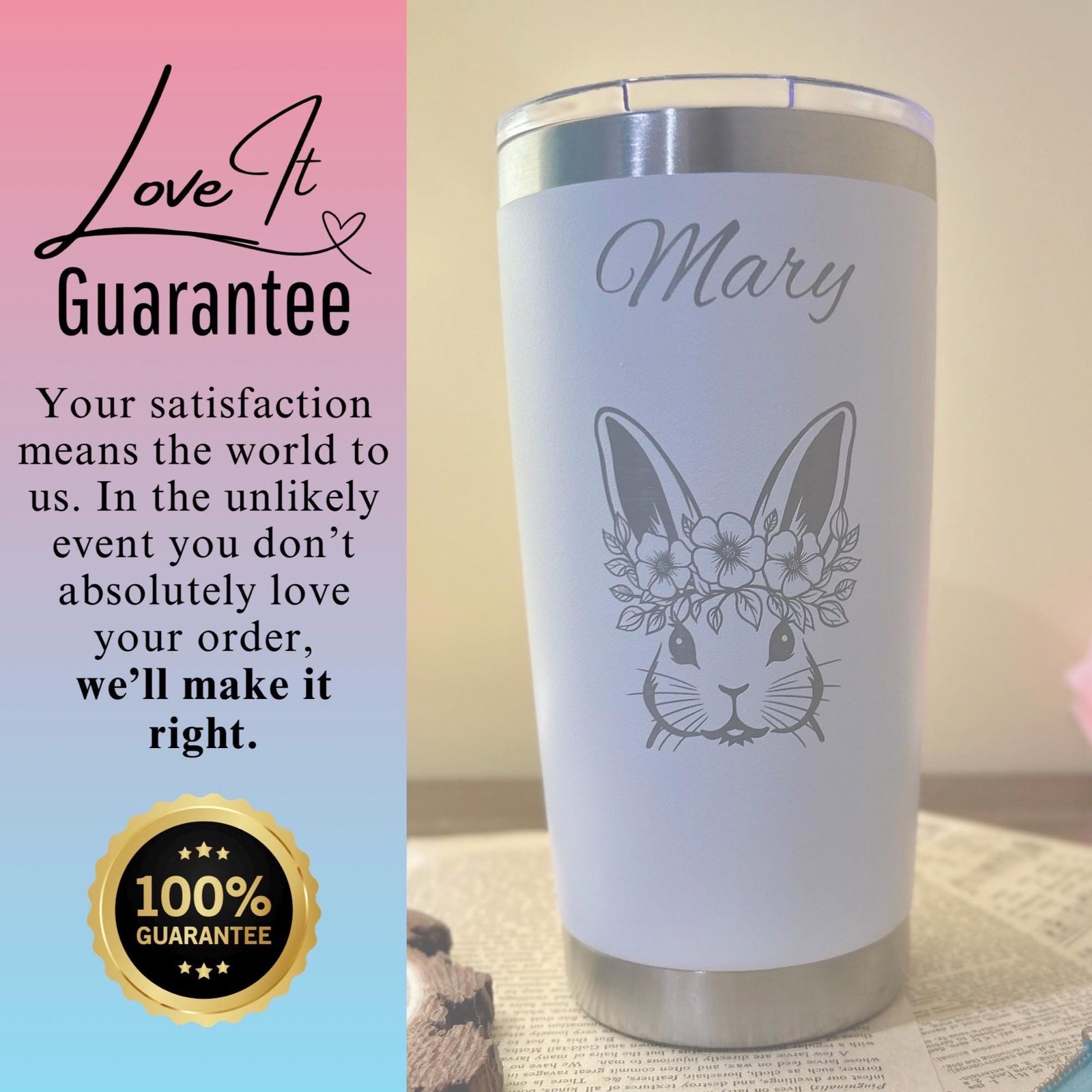 Bunny 20oz Engraved Tumbler