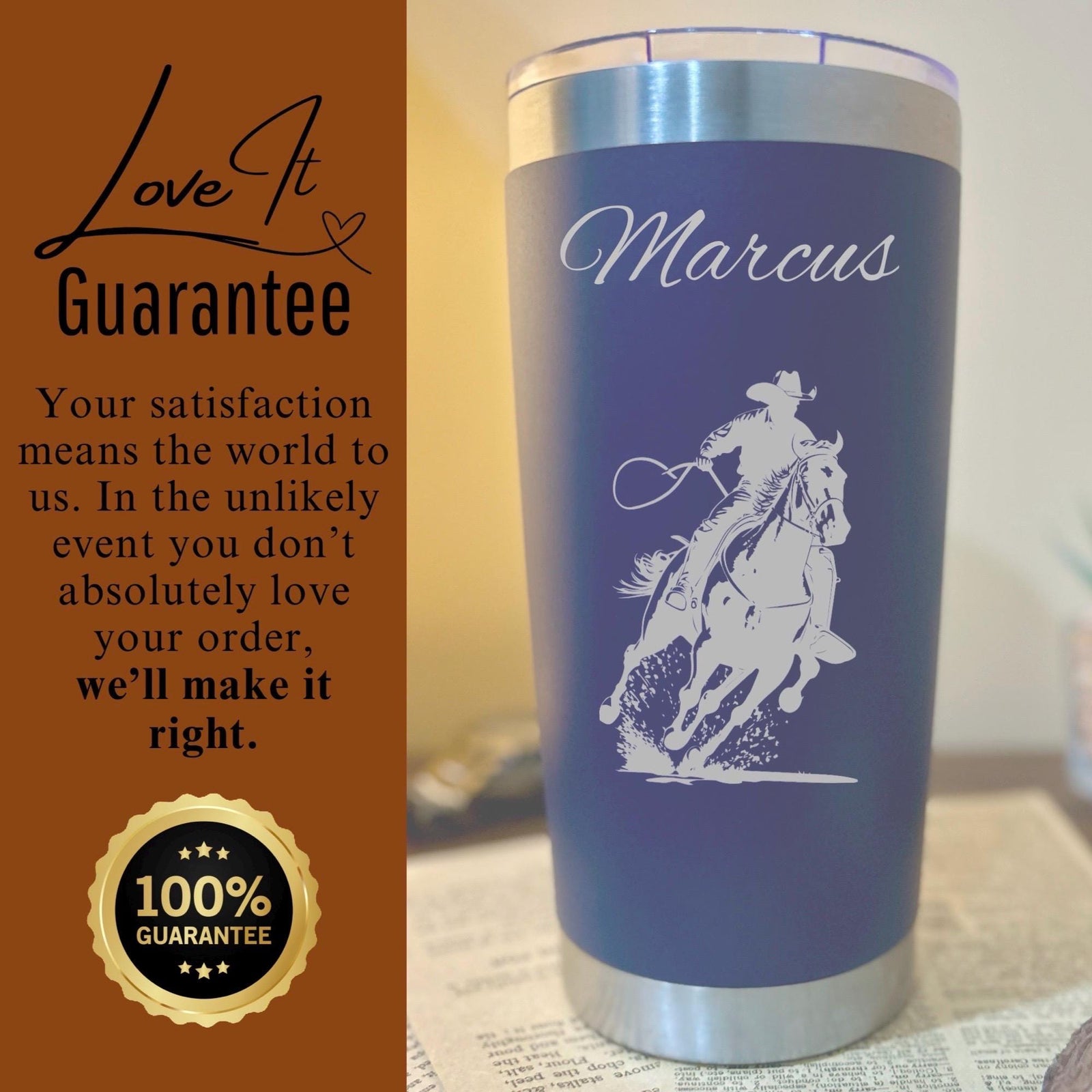 Cowboy 20oz Engraved Tumbler