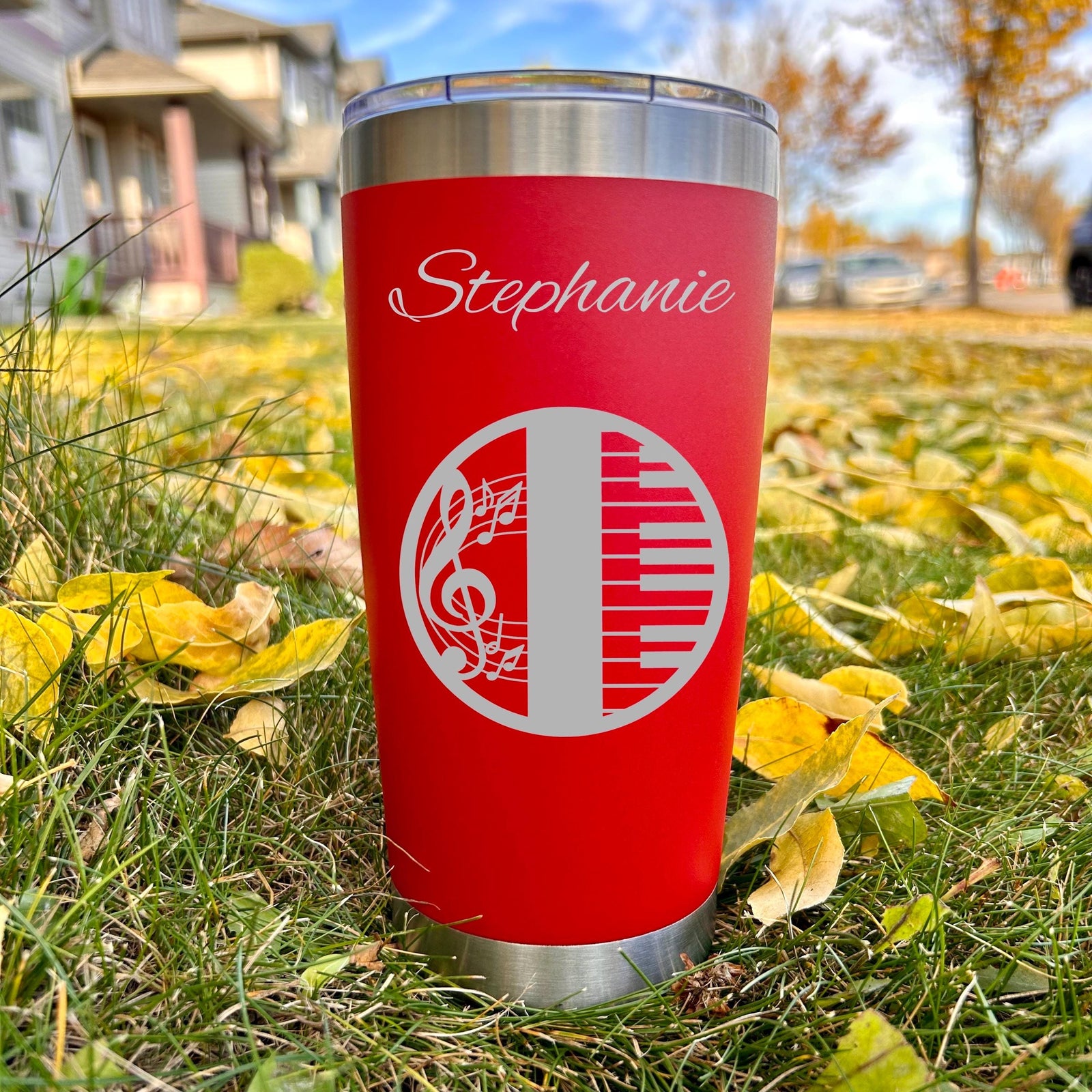 Piano 20oz Engraved Tumbler