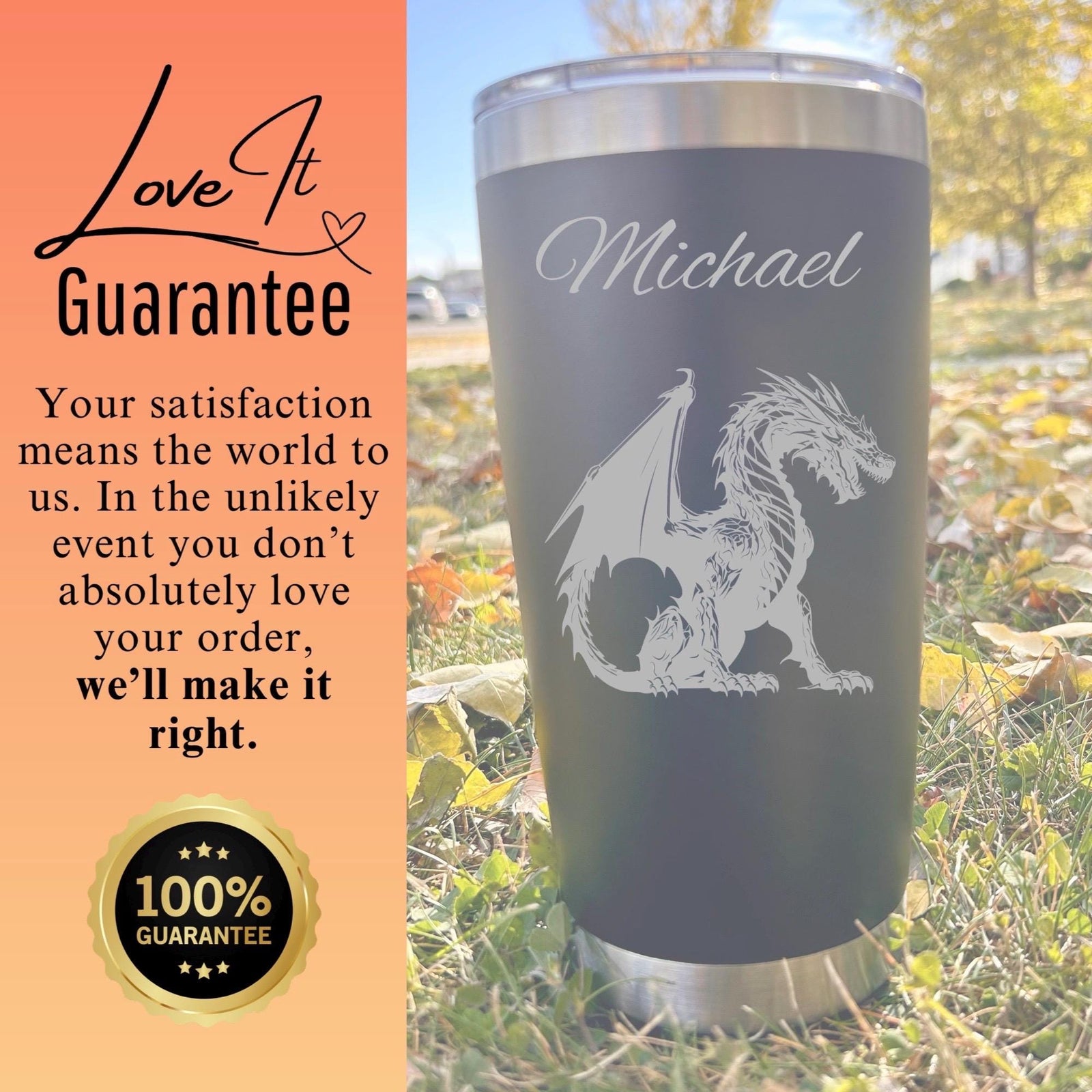 Dragon 20oz Engraved Tumbler