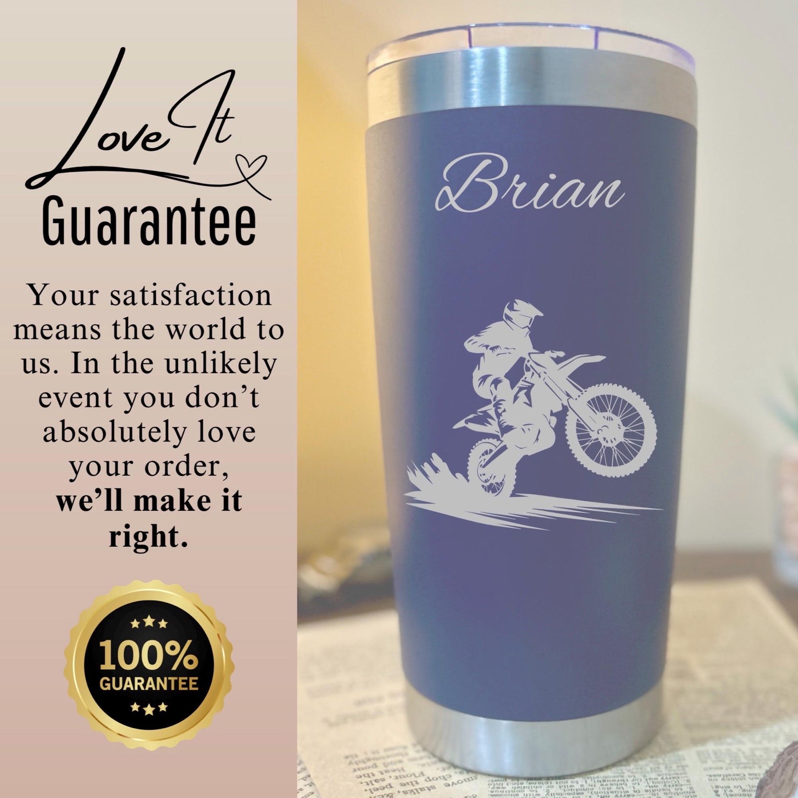 Dirt Biker 20oz Engraved Tumbler