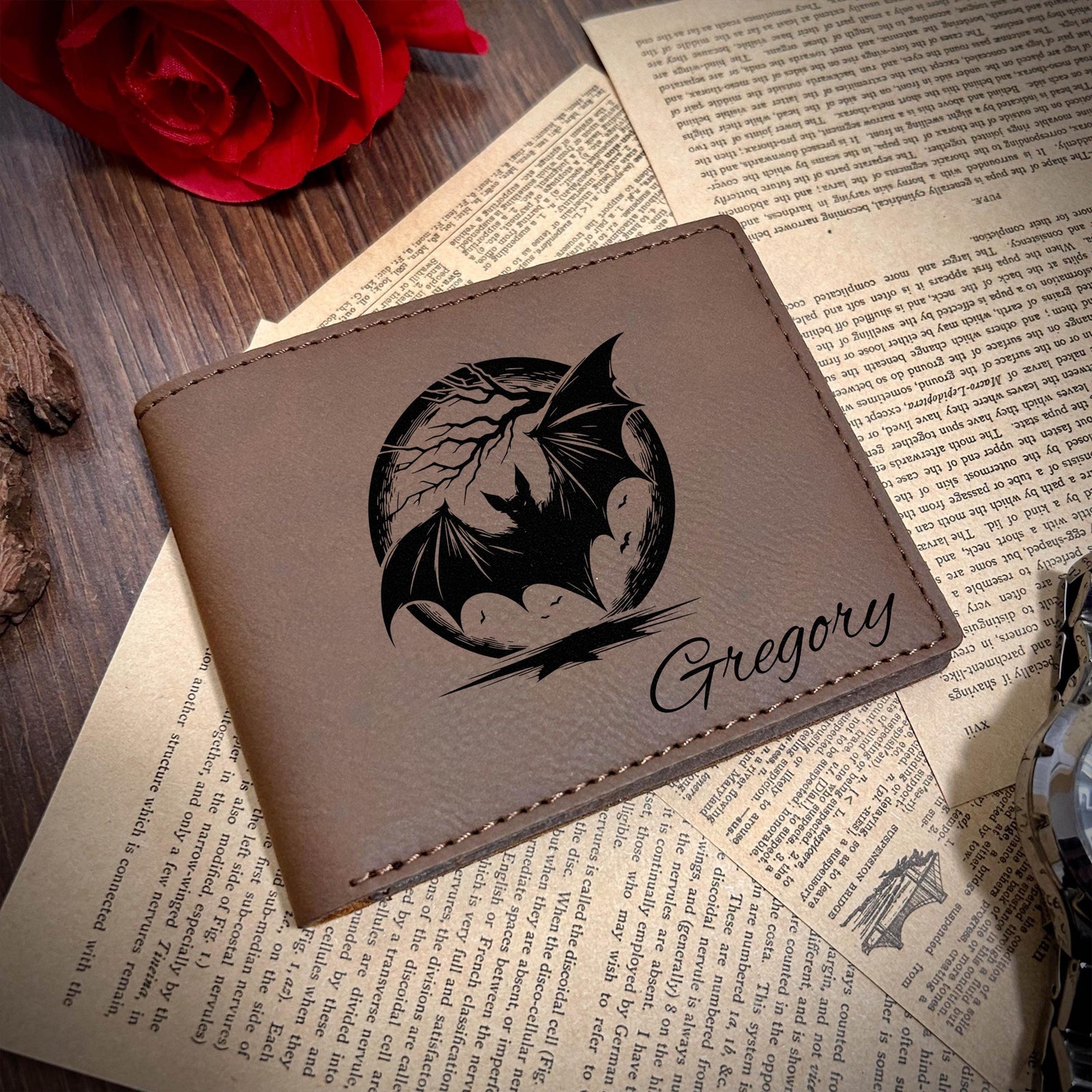 Bat Leather Wallet – Design #1