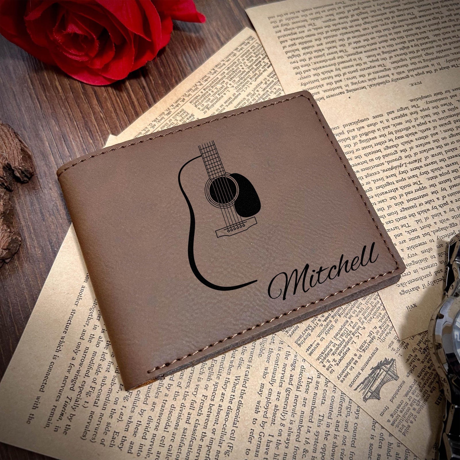 Guitar Leather Wallet – Design #3