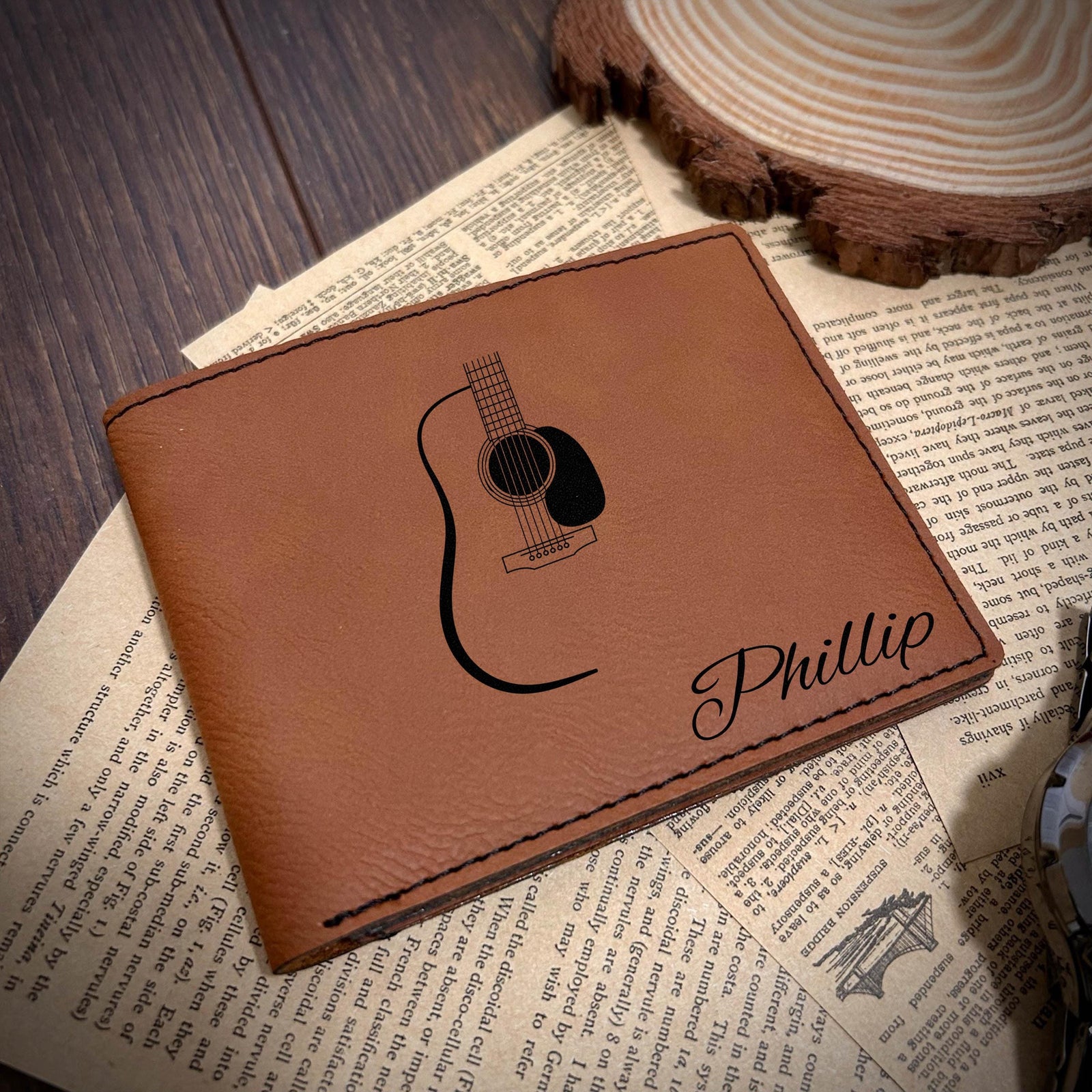 Guitar Leather Wallet – Design #3