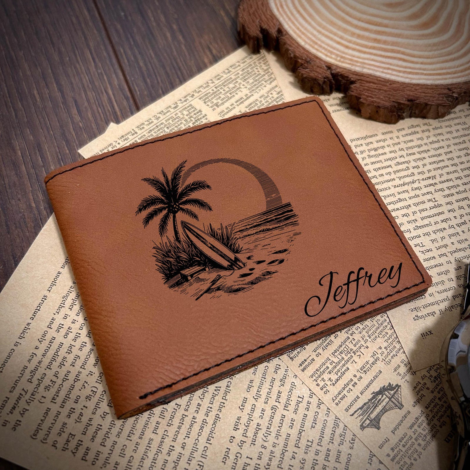 Surf Leather Wallet – Design #7