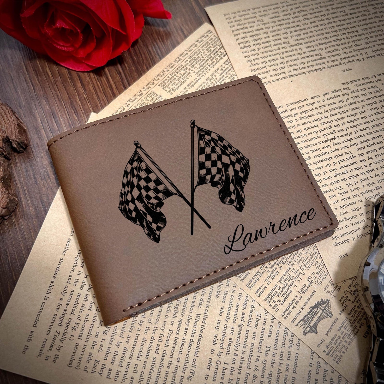 Race Flag Leather Wallet – Design #19