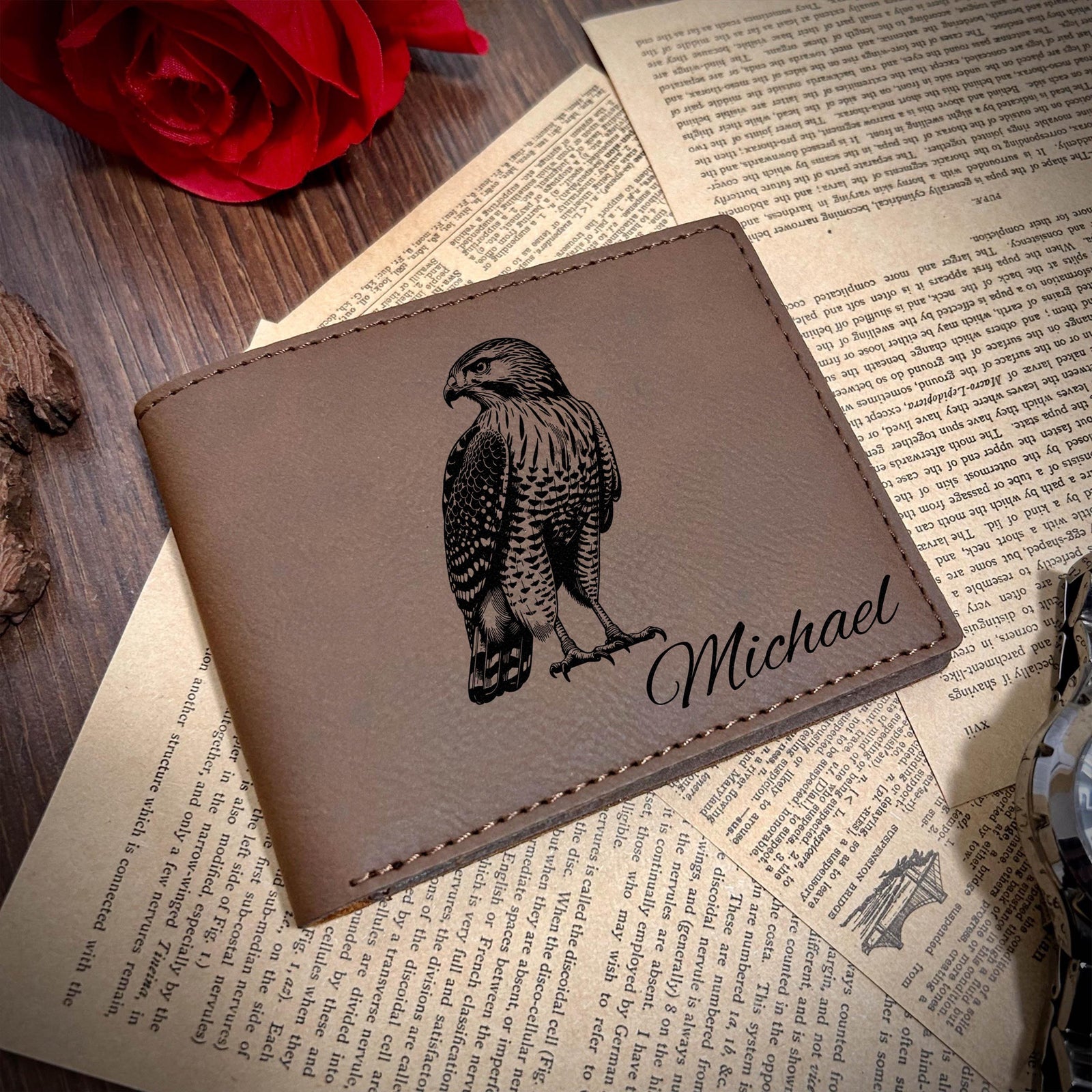 Hawk Leather Wallet – Design #20
