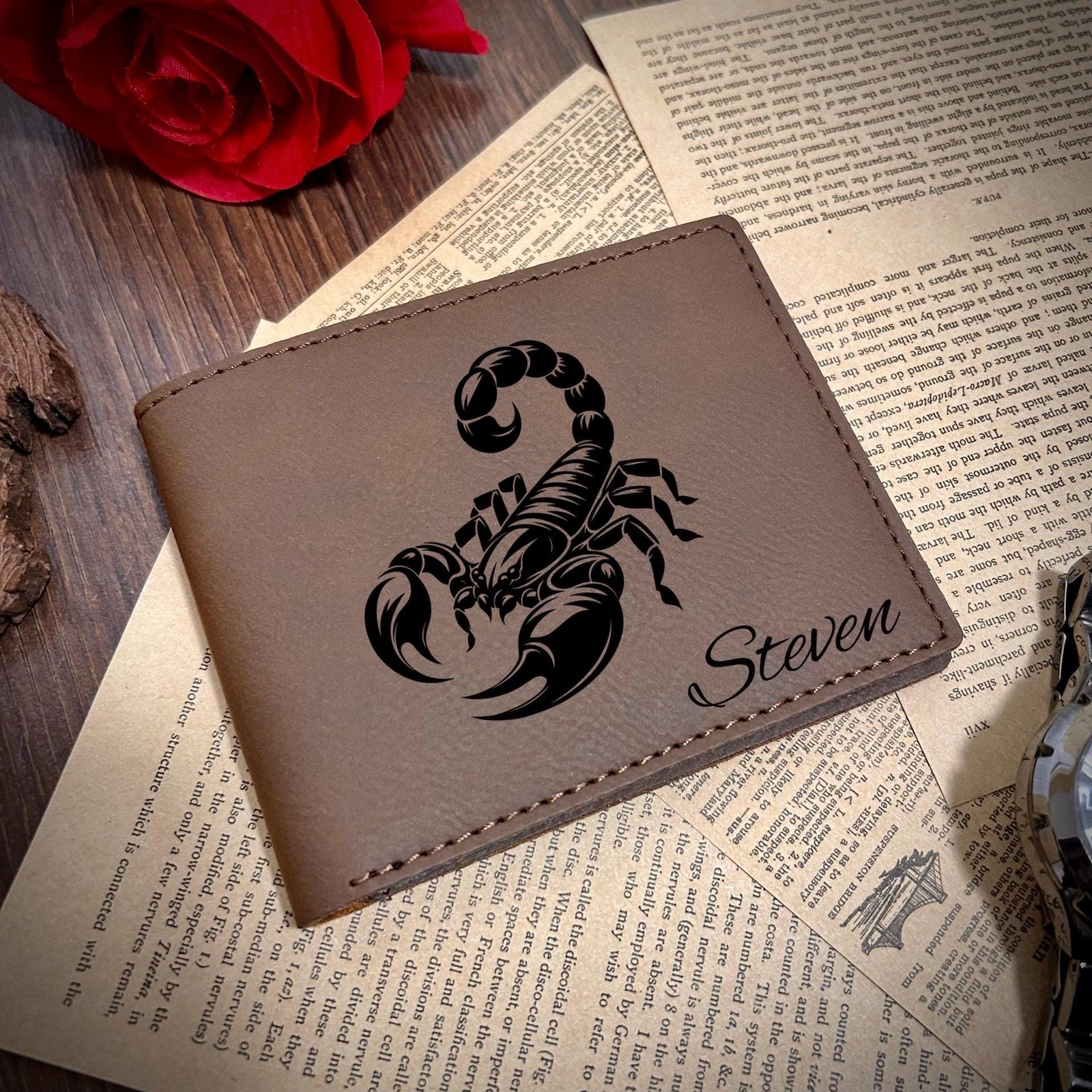 Scorpion Leather Wallet – Design #22