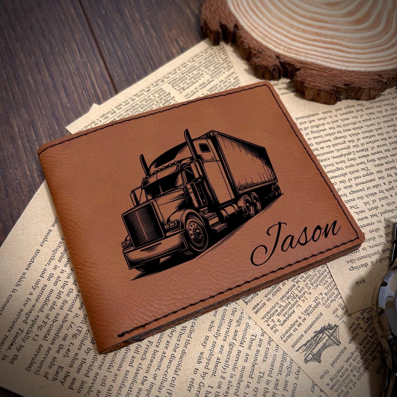 Truck Leather Wallet – Design #23