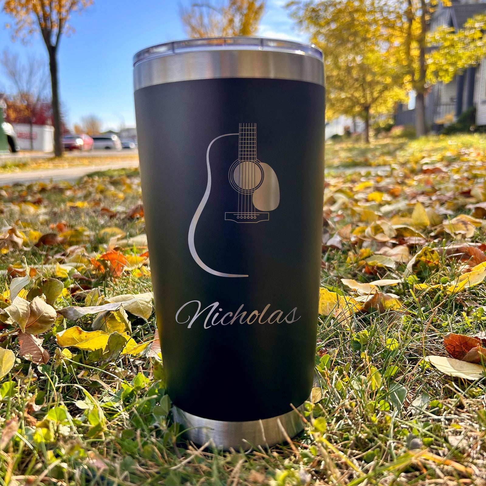 Acoustic Guitar 20oz Engraved Tumbler