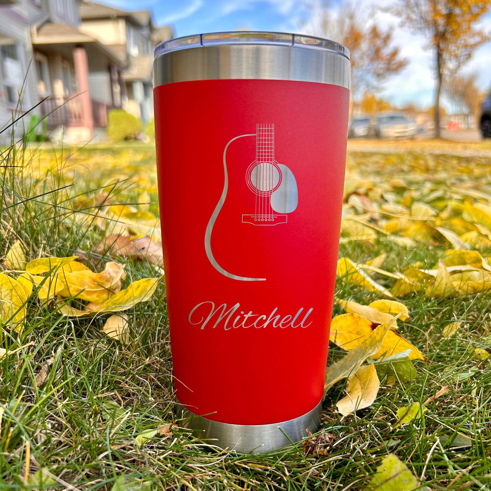 Acoustic Guitar 20oz Engraved Tumbler