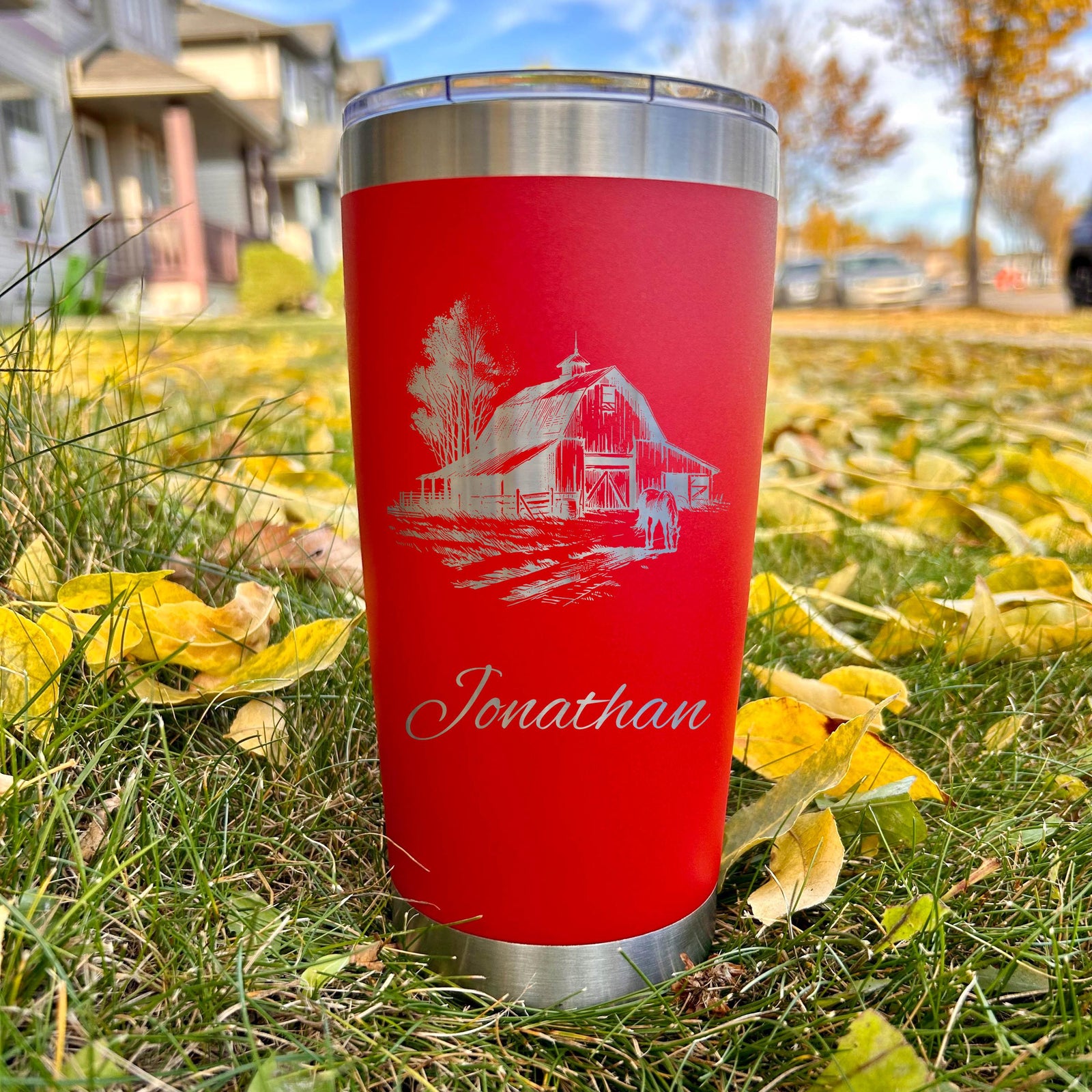 Barn and Horse 20oz Engraved Tumbler