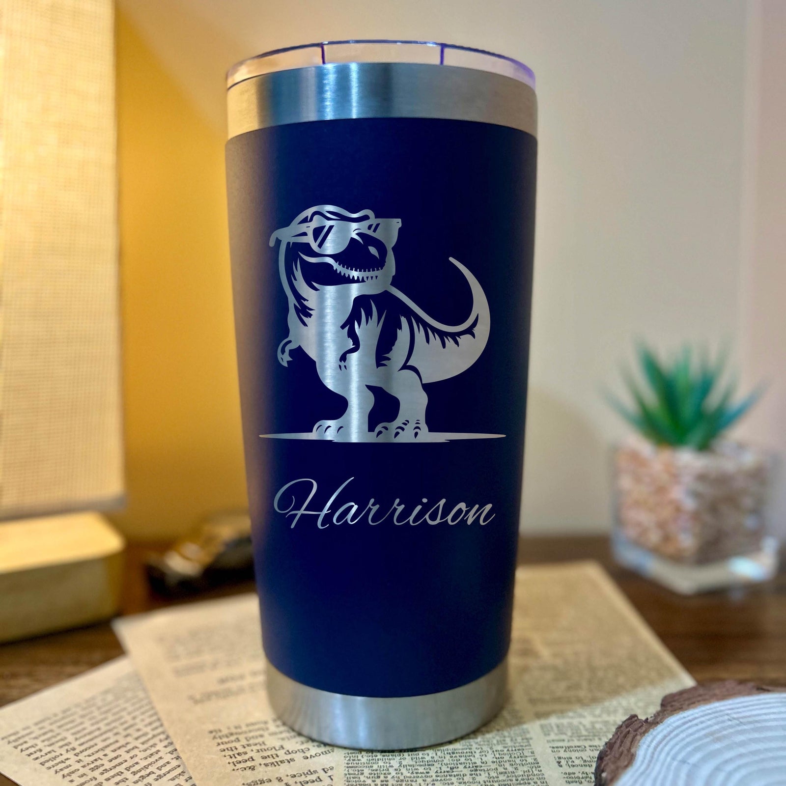 Cute T-Rex 20oz Tumbler Engraved